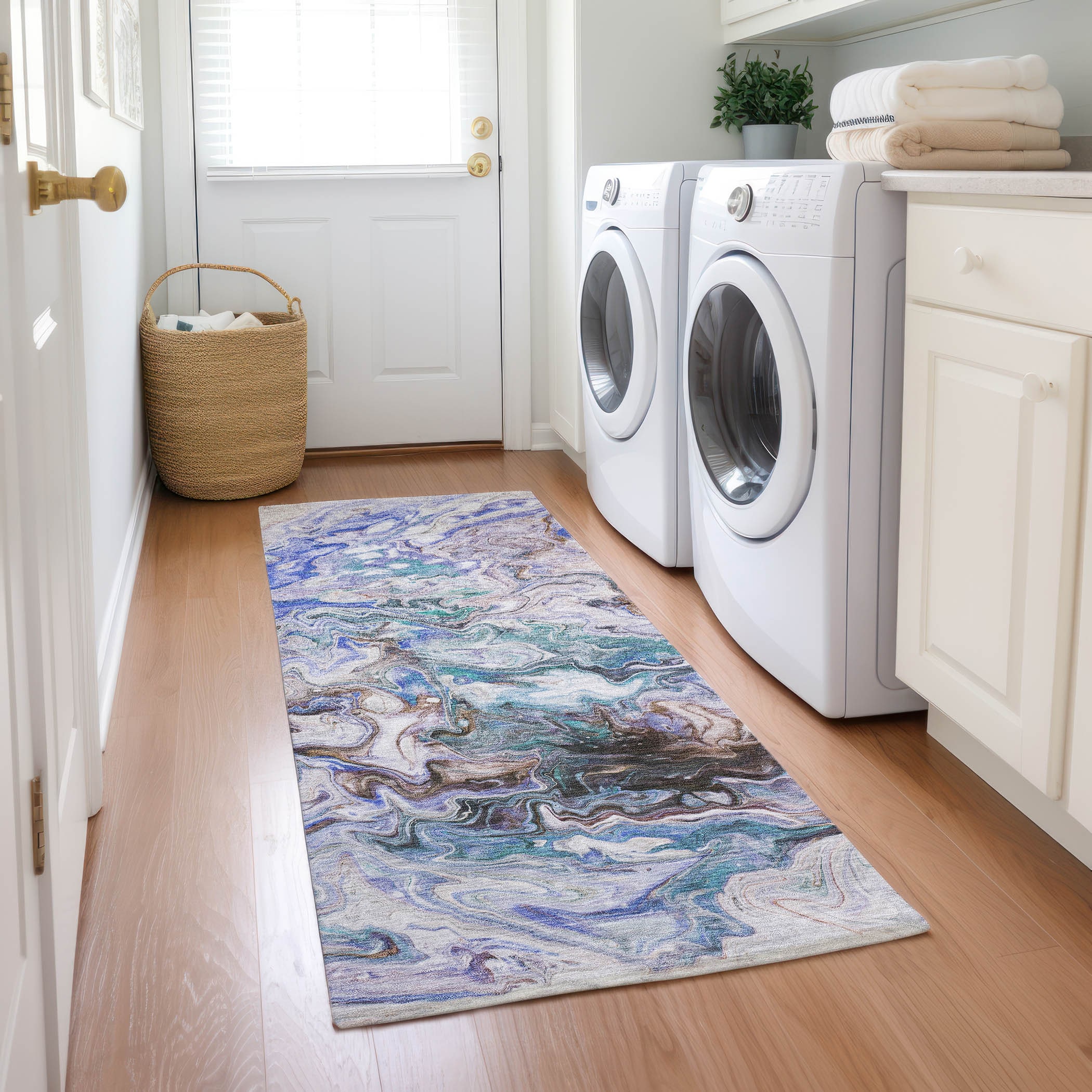Addison Rugs ACN603BG2X8 Chantille ACN603BG 2 x 7 (ft) Polyester Beige Rectangular Indoor/Outdoor Abstract Machine washable Runner rug