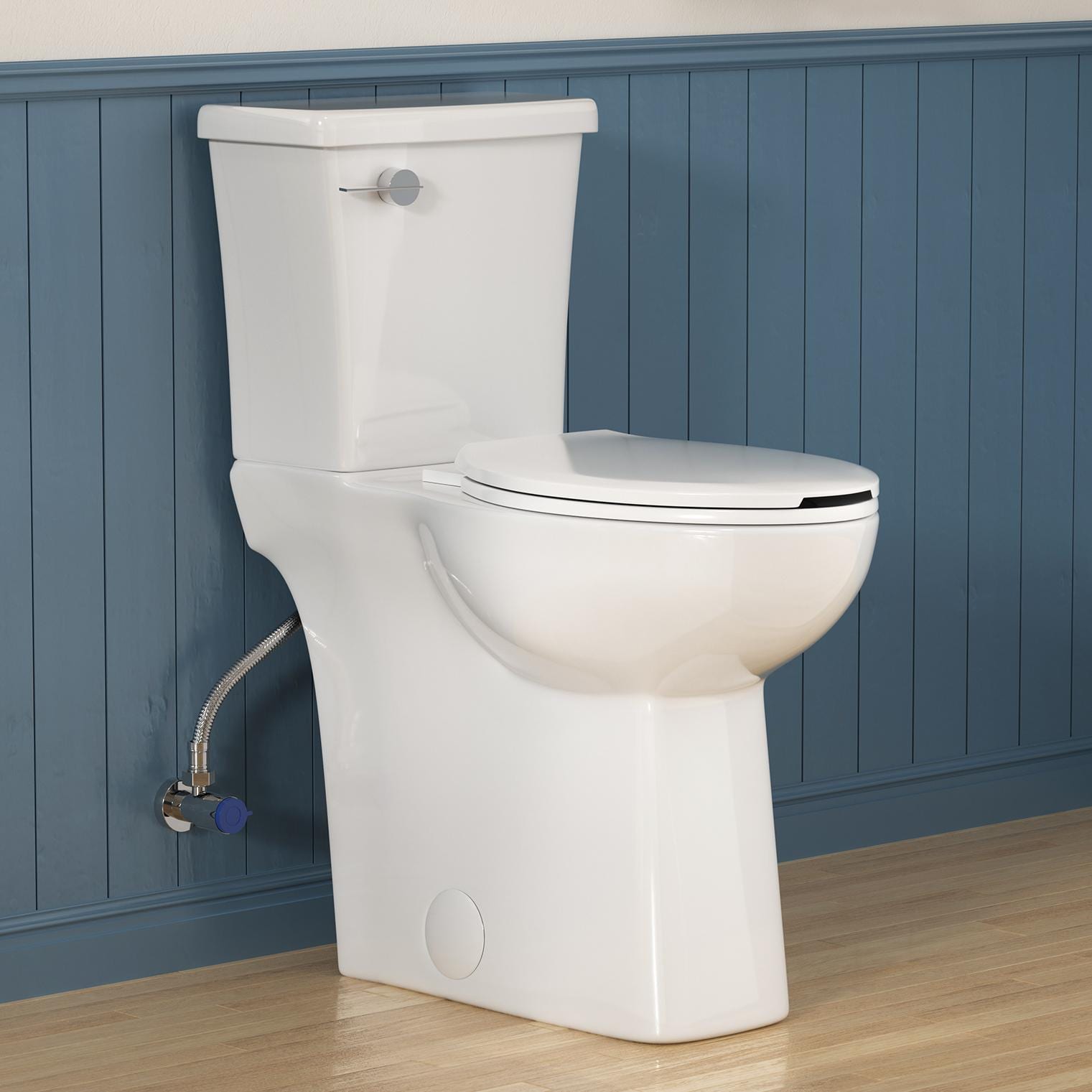 Simple Project 21 Inch Skirted toilet White Elongated Extra tall 12-in Rough-In WaterSense 1.6 Soft Close 2-piece Toilet