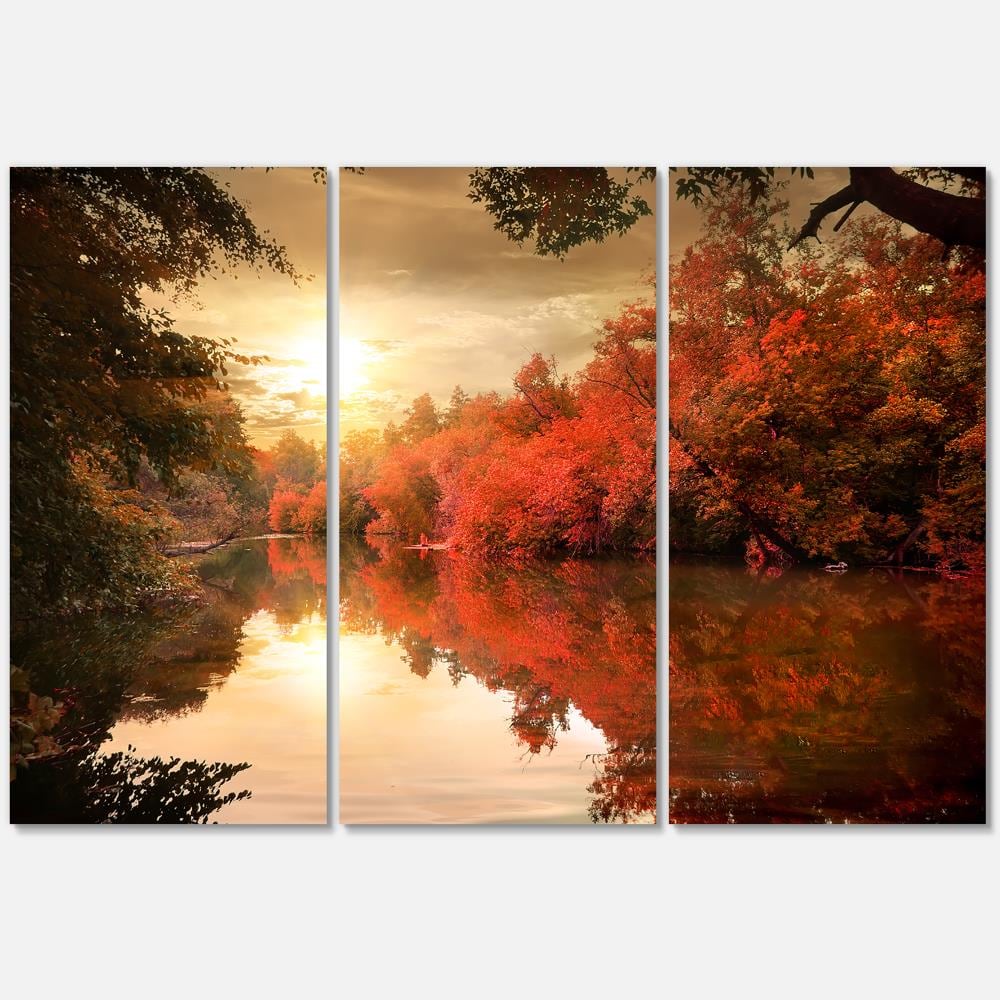 Designart PT14883-3P 28-Inches H x 36-Inches W Coastal Canvas Print
