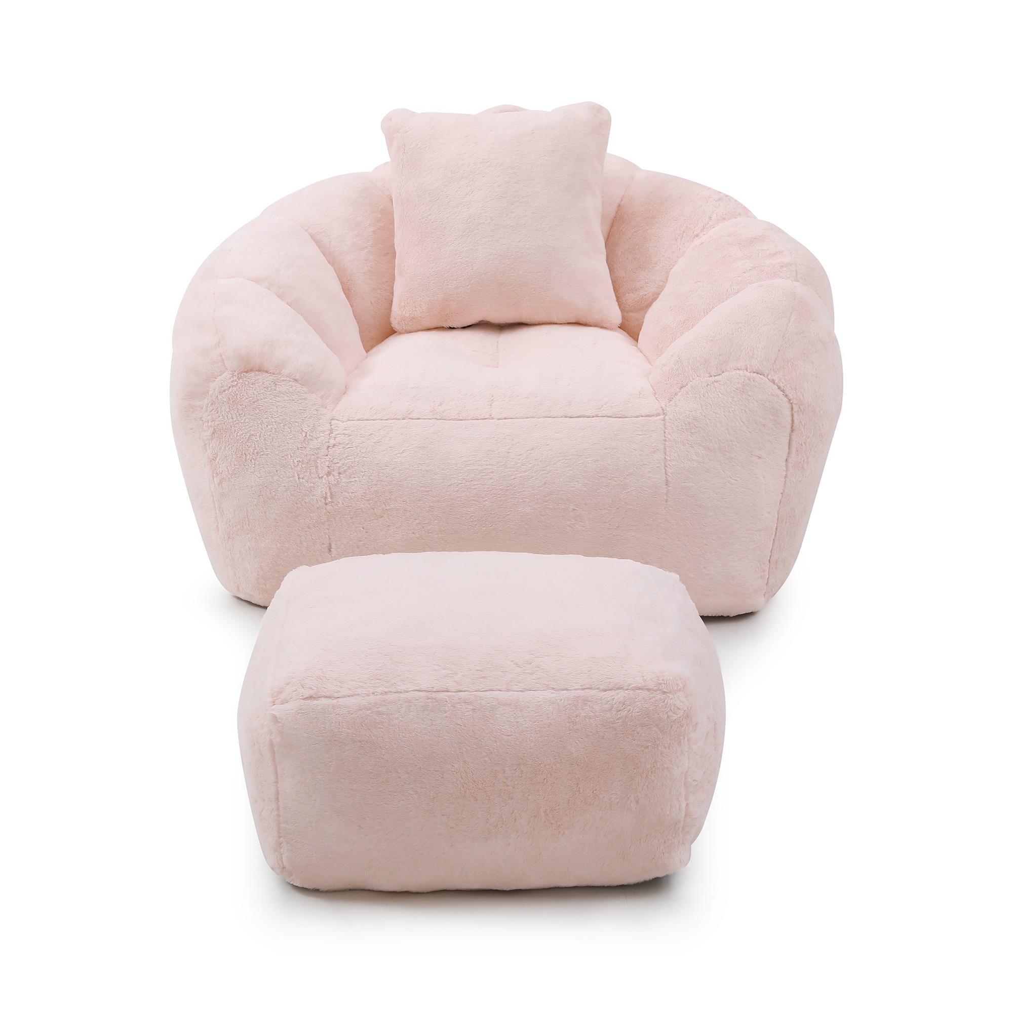 Horizons Prime 45 inch x 36 inch x 26 inch Pink Faux Fur Shell-Shaped ...