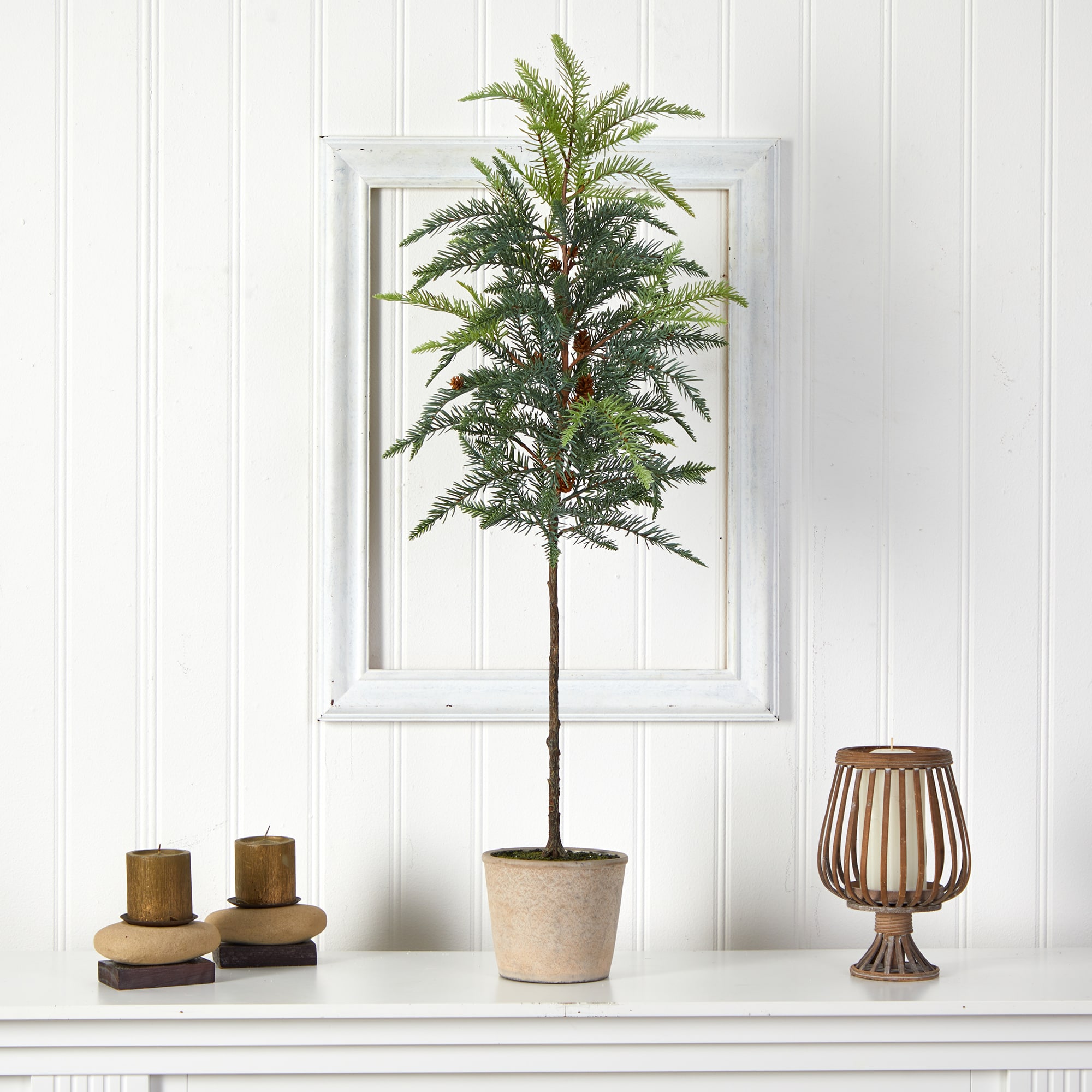 Nearly Natural 3.5 ft. Indoor/Outdoor Mini Cedar Artificial Pine
