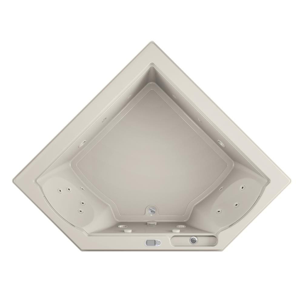 Jacuzzi KS30969 FUZION 65.75-Inches x 65.75-Inches Oyster Acrylic Corner Drop-in Whirlpool tub Drain ( Front center Drain )