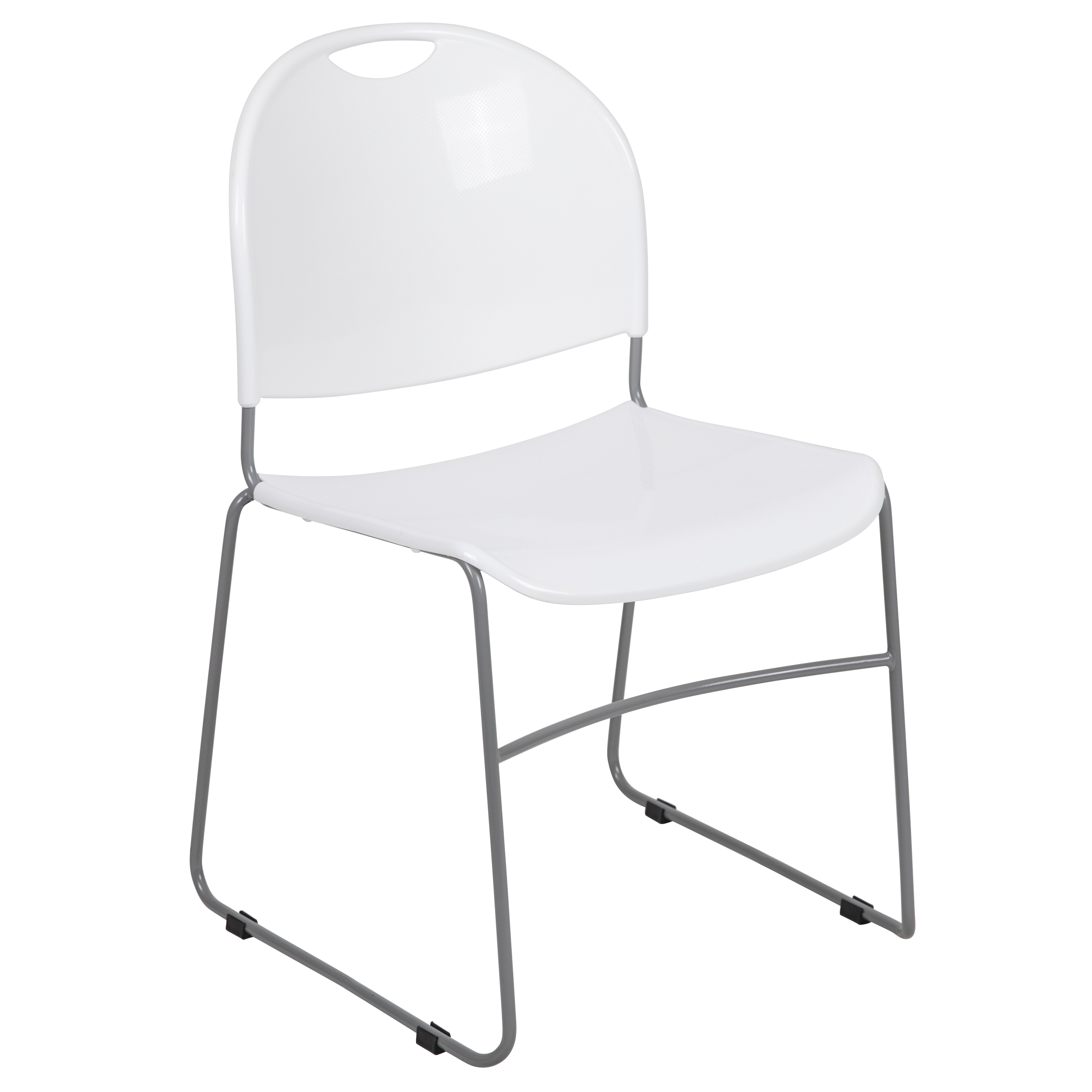 Flash Furniture 889142560784 Hercules Modern White Plastic/Silver Frame Plastic Accent Chair
