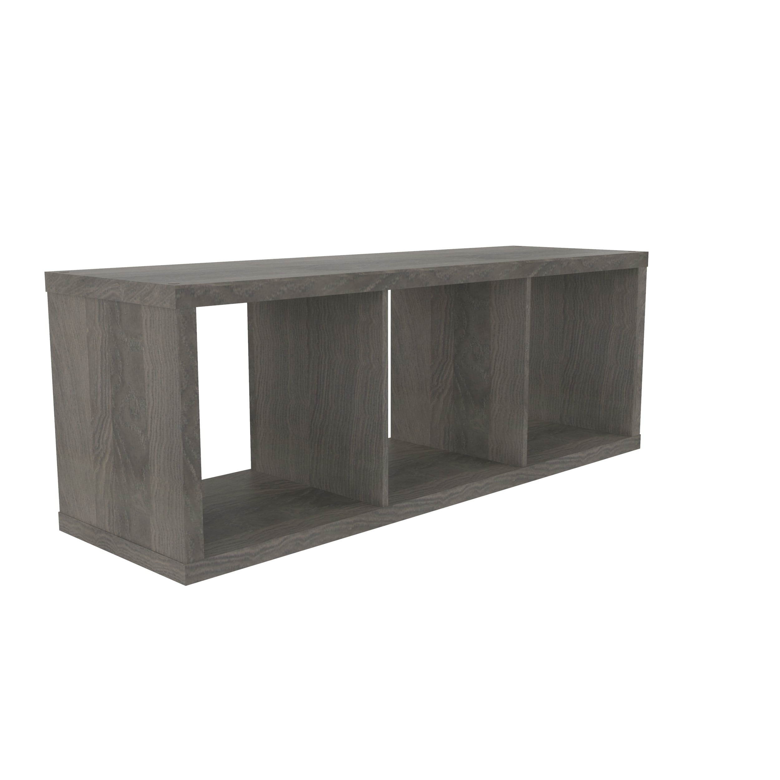 Graphite Gray 44" Wood 3-Cube Storage Organizer