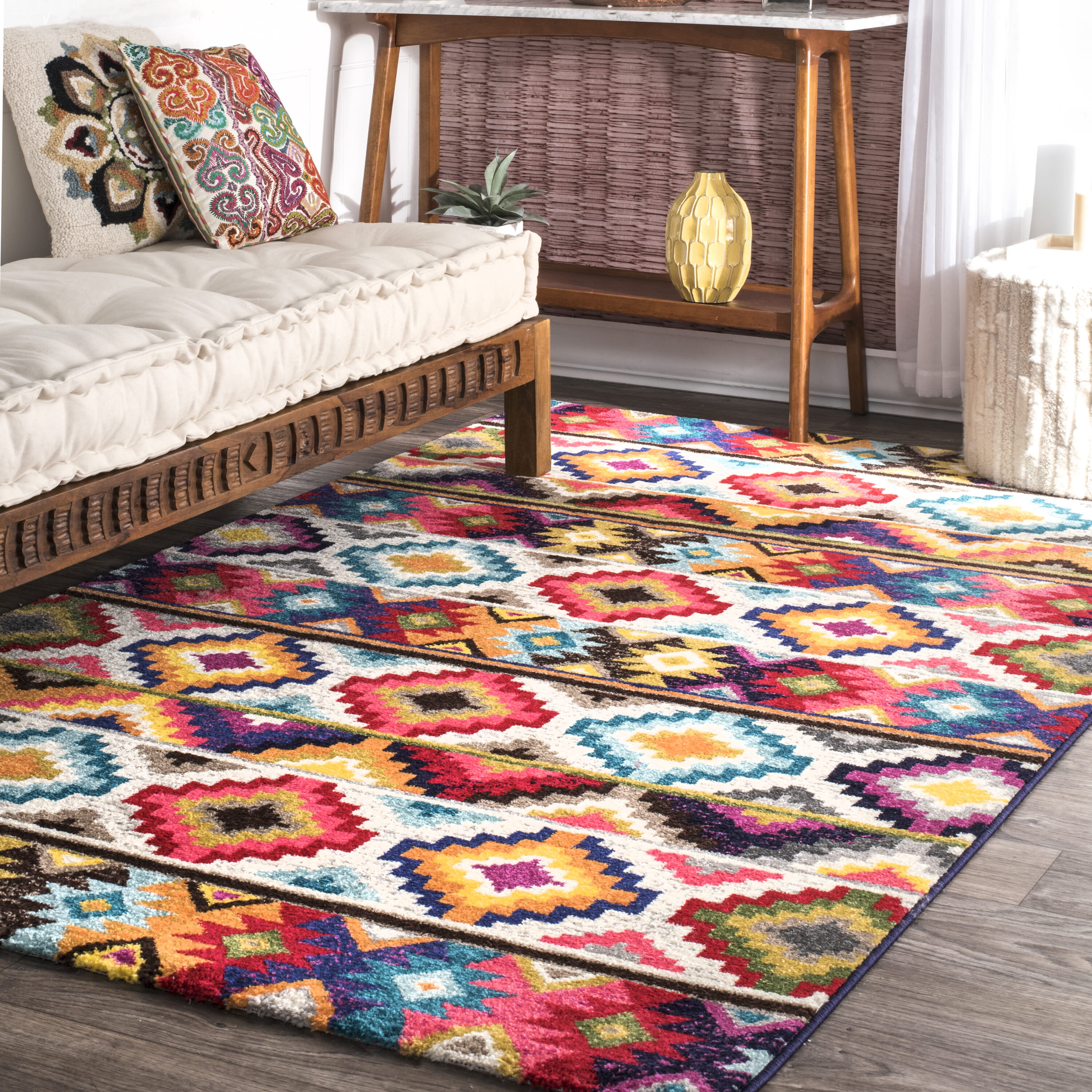 nuLOOM ECCR04A-6709 Lizmar 6 x 9 (ft) Loomed Polypropylene Multi Rectangular Indoor Geometric Area rug