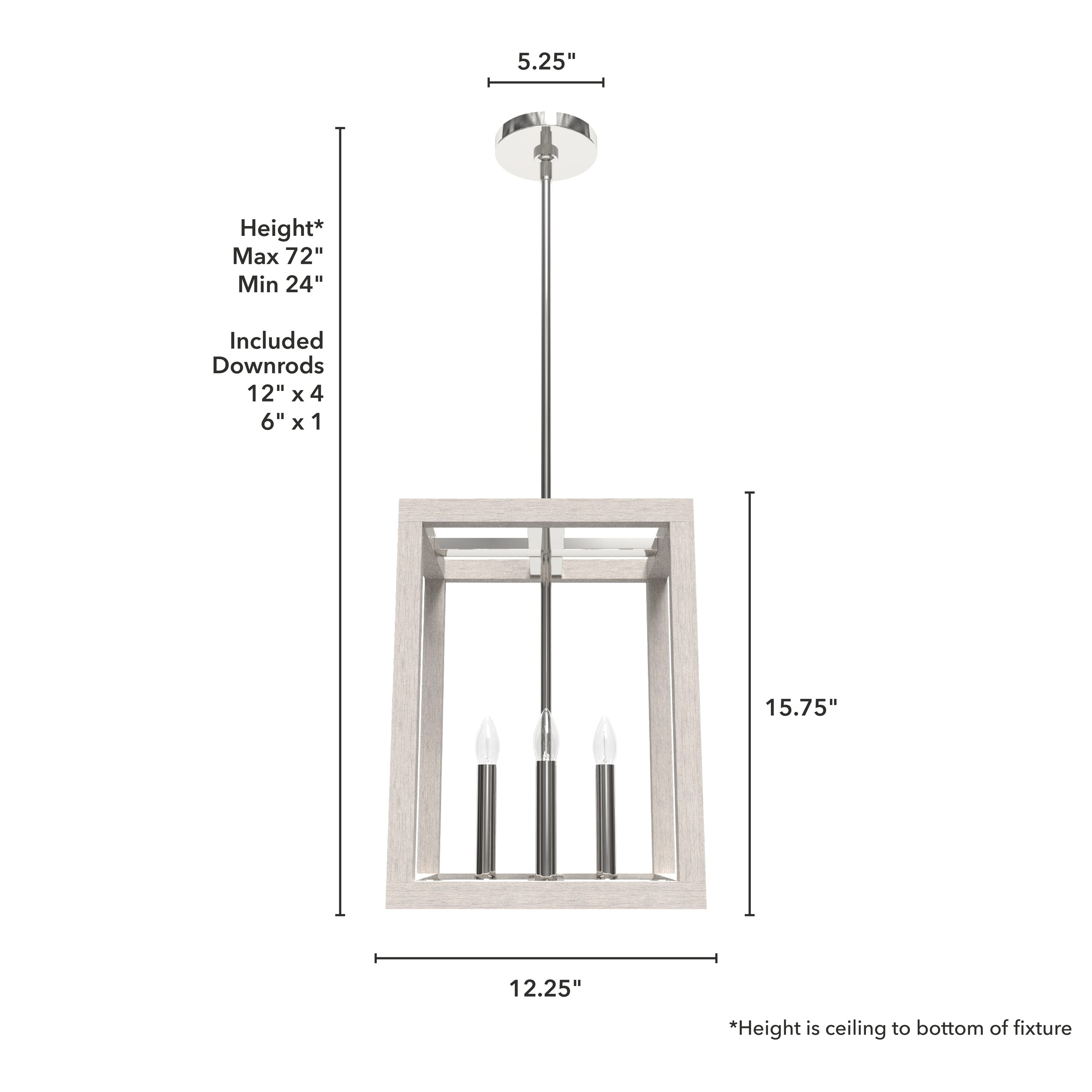 Squire Manor 4-Light Distressed White Chrome Pendant