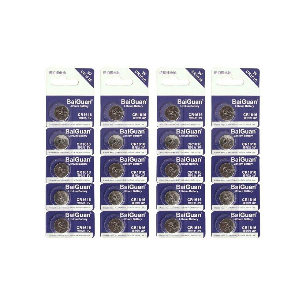 ALEKO ALKO3882 Aleko 20BCR1616SC-UNB Multipurpose Lithium Button Cell 3V CR1616 Long Lasting Coin Battery- Pack of 20