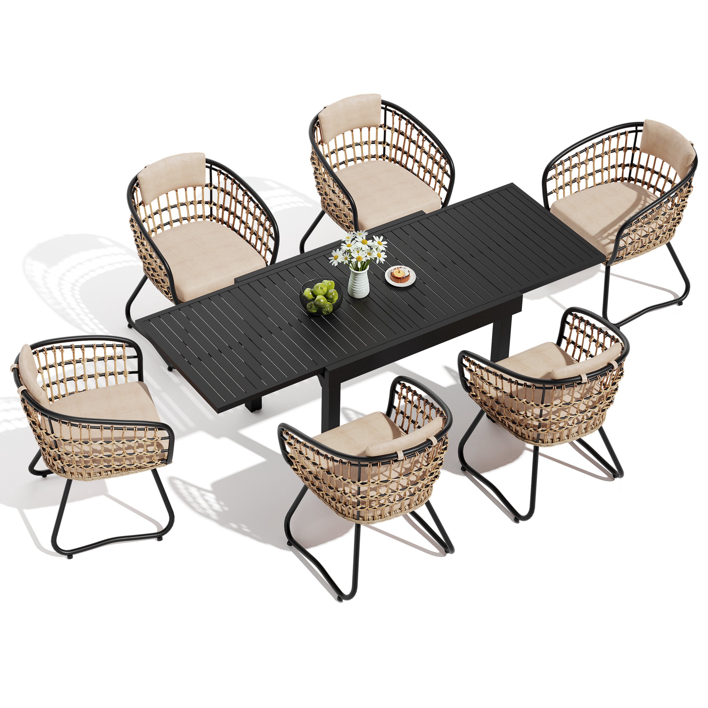 Crestlive Products CL-DC5059BEI-7 Patio-Dining-Sets - View #3