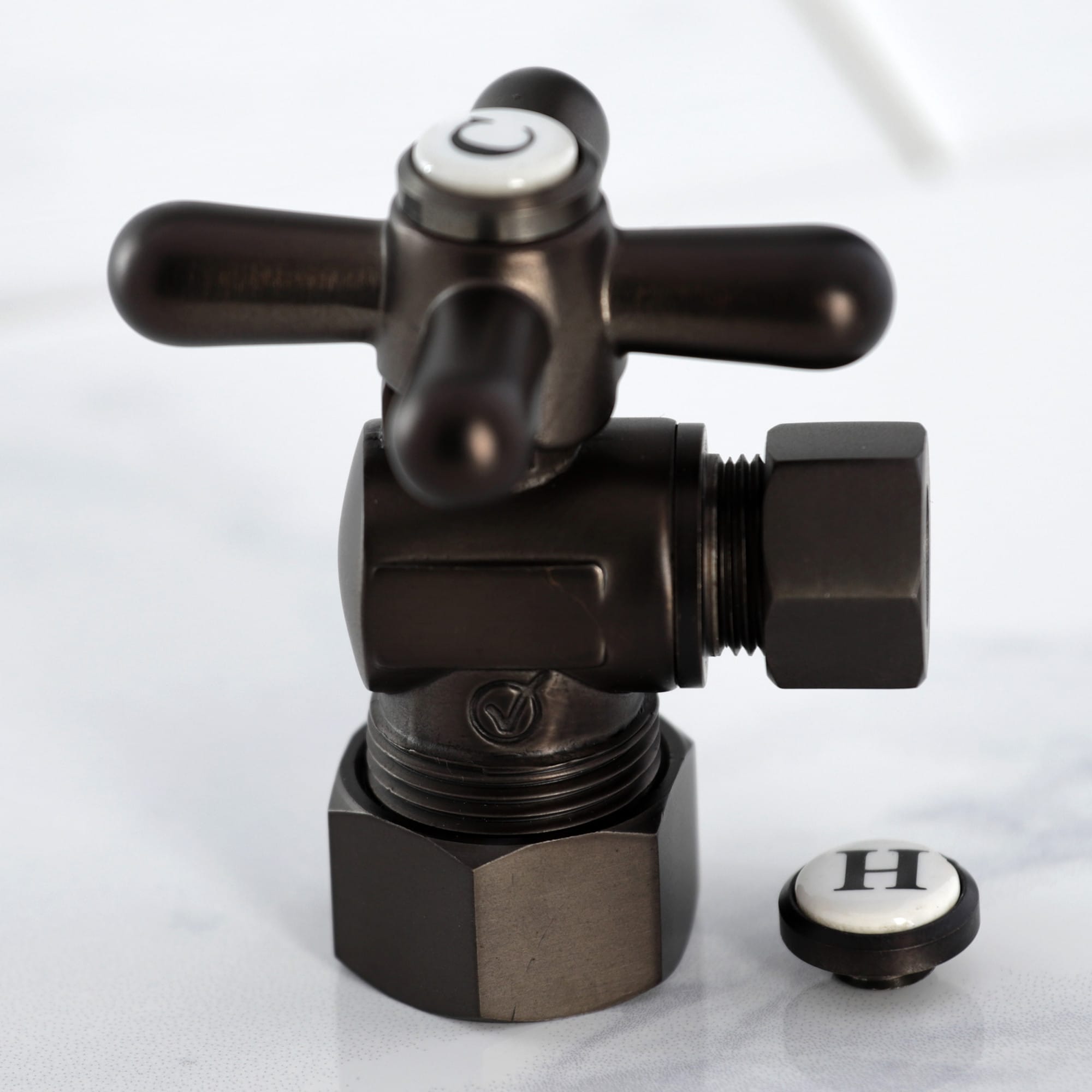 Elements of Design ECC53305X 5/8-in OD compression x 3/8-in OD Compression Brass Quarter turn Stop Angle valve