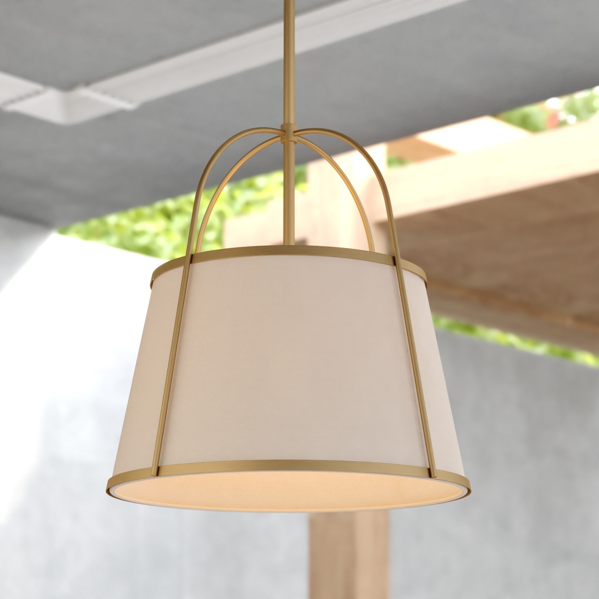 Cascadia P0435 Marion 1 -Light Mystic Gold Mid-century Cone Medium Hanging Pendant light