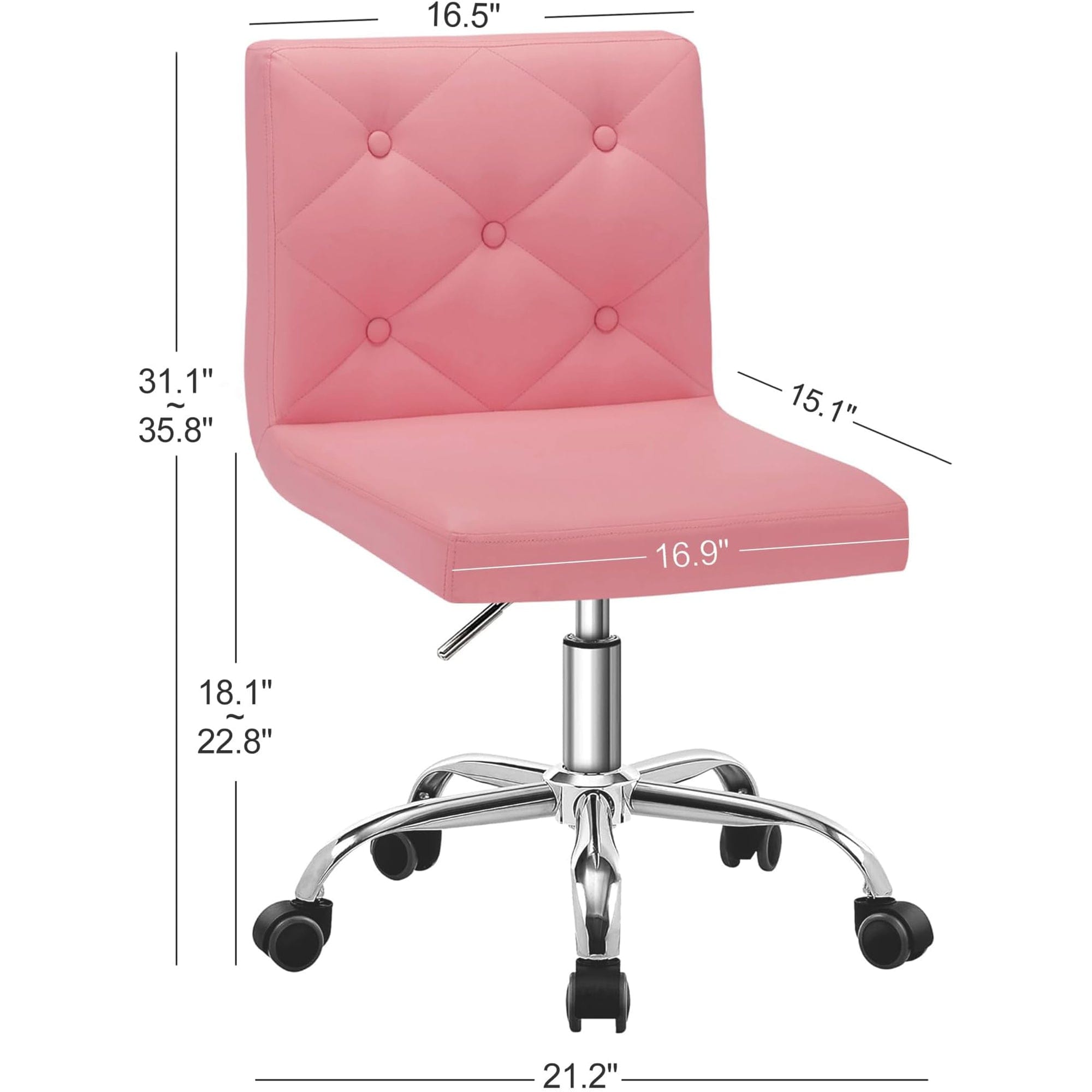 Vecelo LOE-OC05-PNK Office-Chairs - View #3
