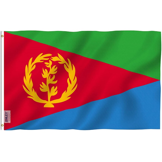 Eritrea Banner flag Sign Display polyester grommets 3' X 5' Rings Country