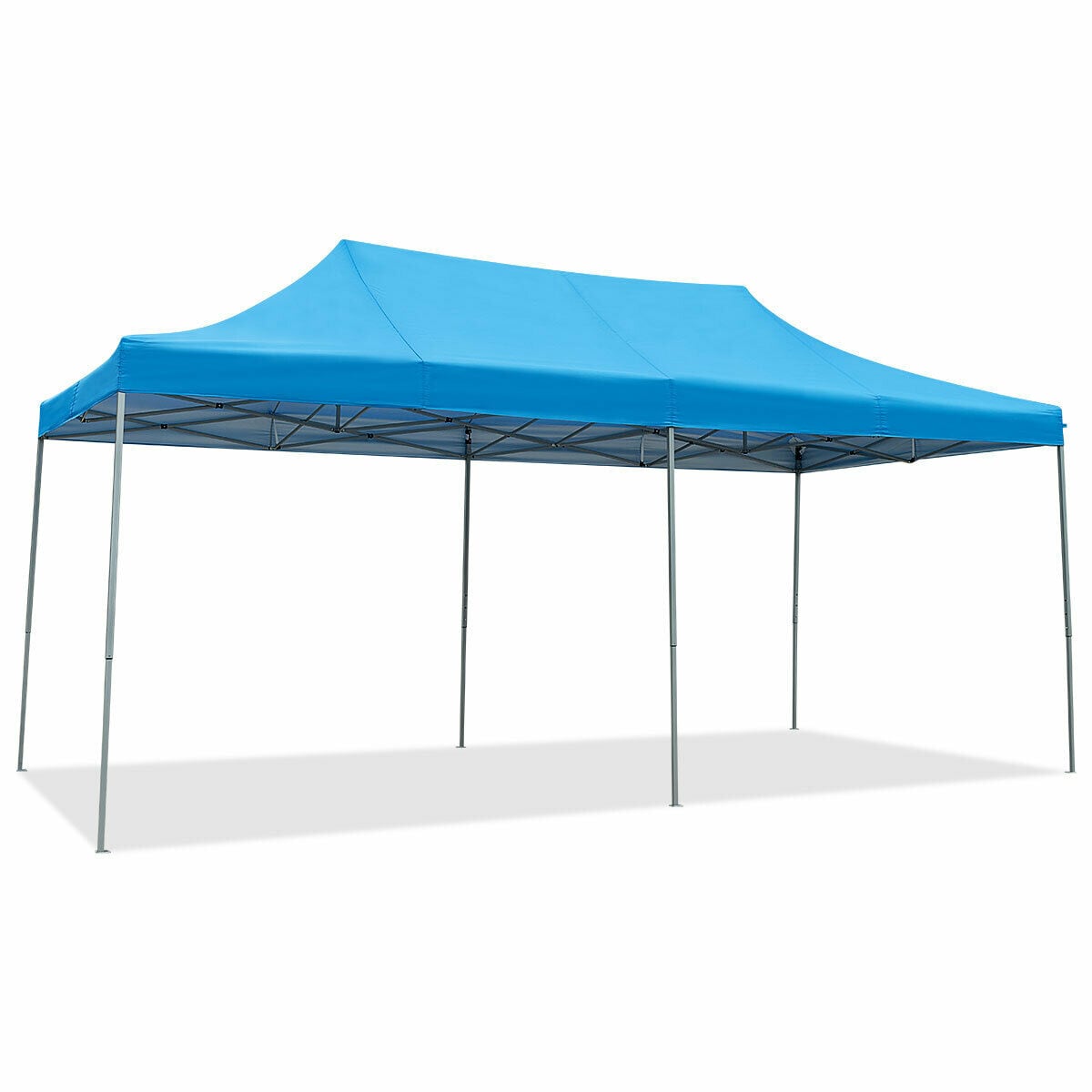 WELLFOR DOS70118BL 10-Feet W x 20-Feet L x 10.5-Feet H Blue Metal Carport with Metal Roof