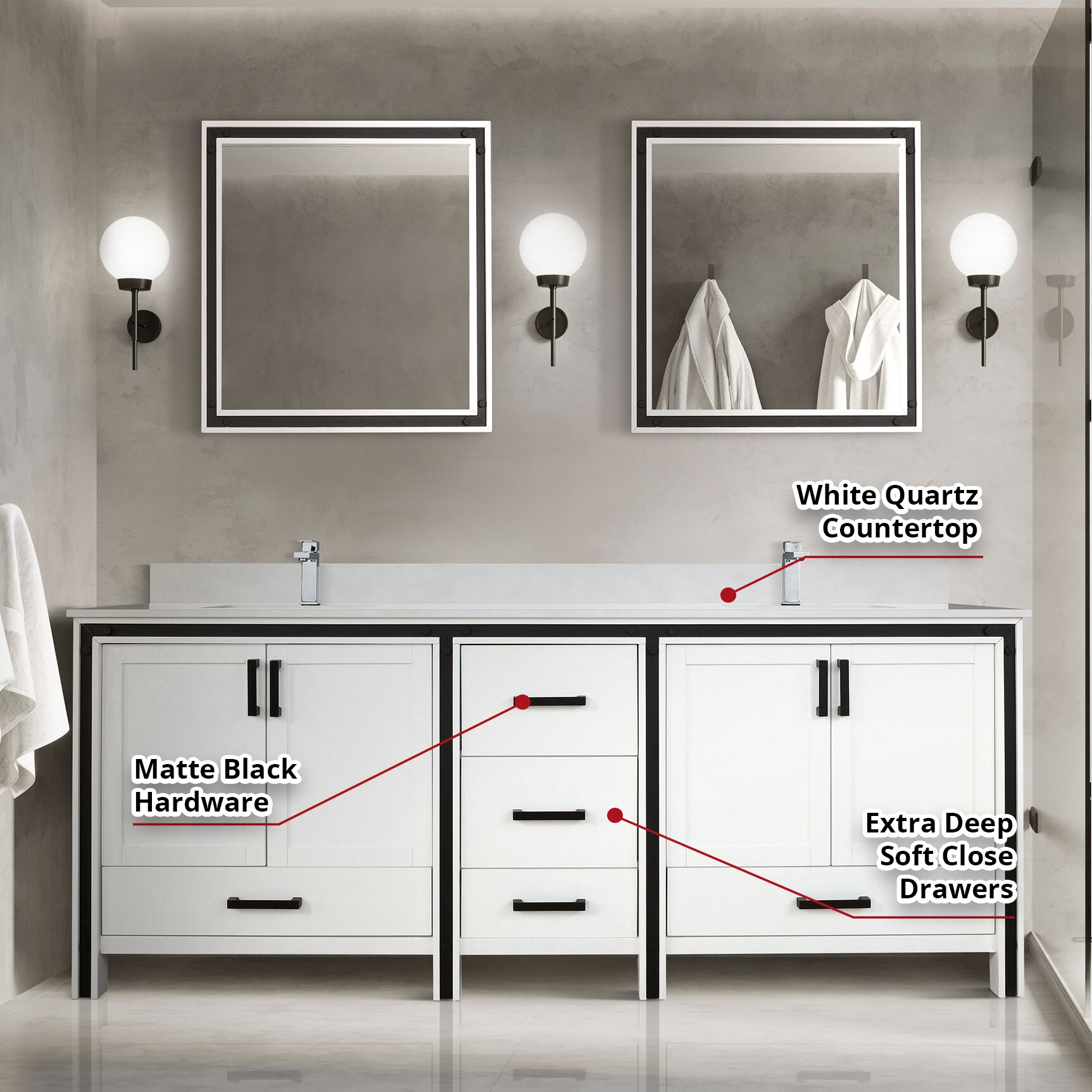 Lexora LVZV84DA210 Bath-Vanity-Combo - View #8
