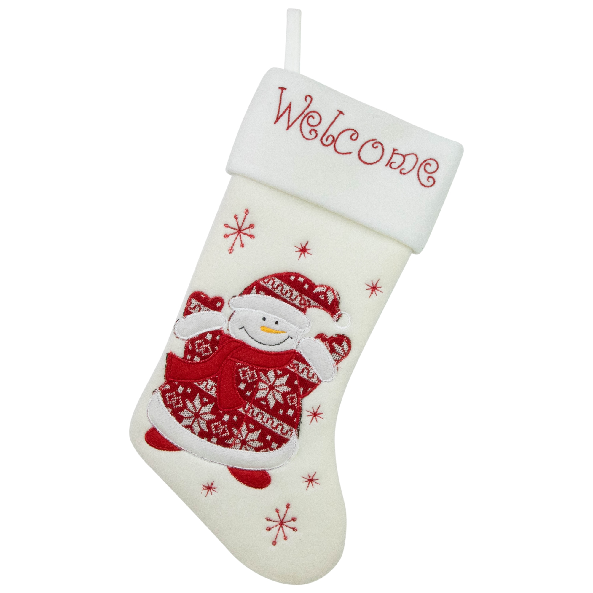 Northlight 32585051 9.5-in Red Snowman Christmas Stocking