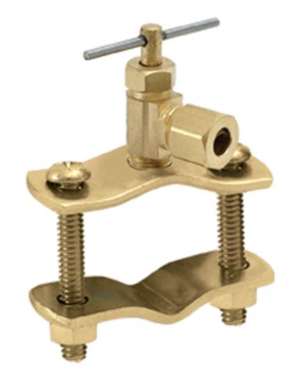 EZ-FLO 266211 3/8-in Compression x 1/4-in Compression Brass Stop Saddle valve
