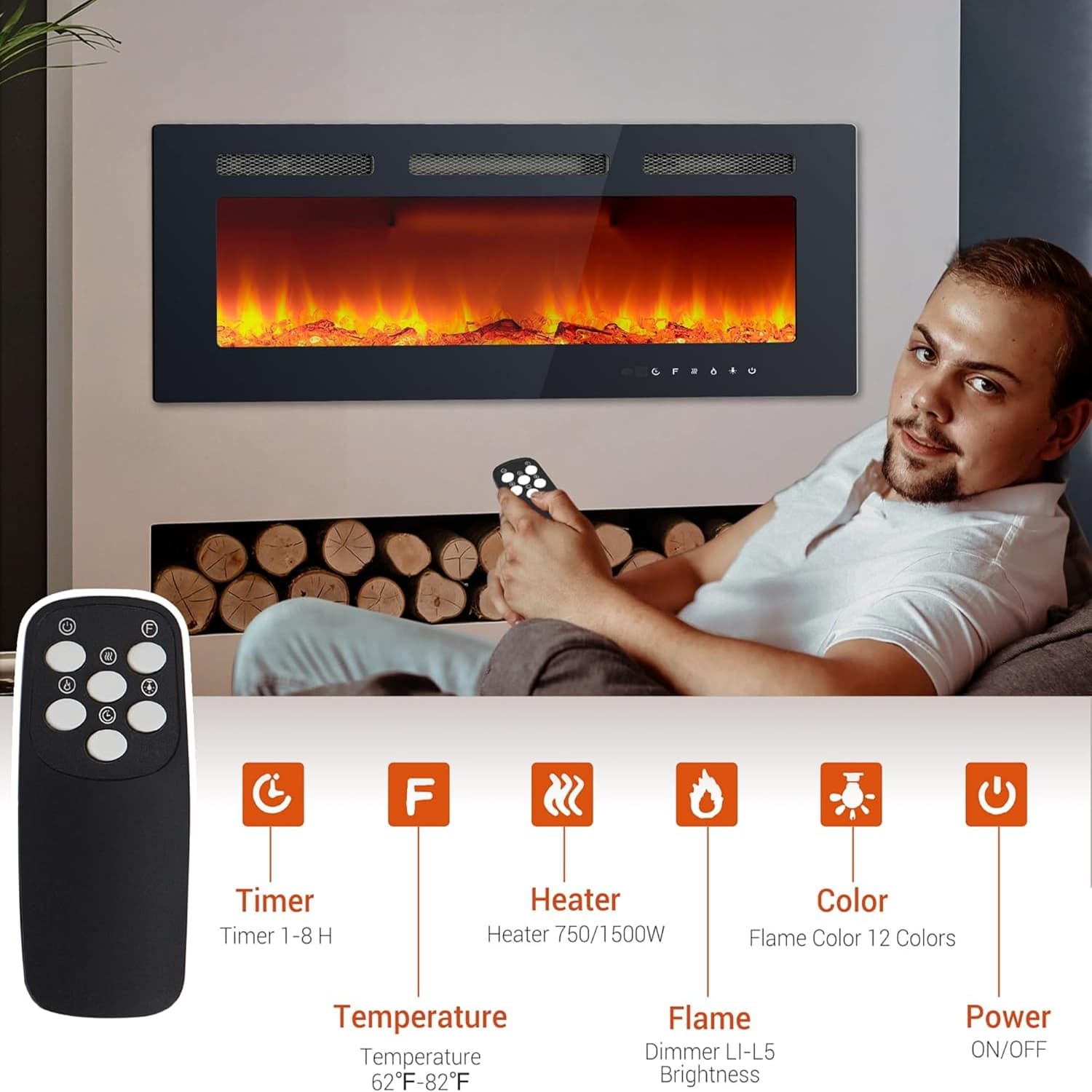 Qeetex LSHQQPHO-16L2N9BR Electric-Fireplaces - View #3