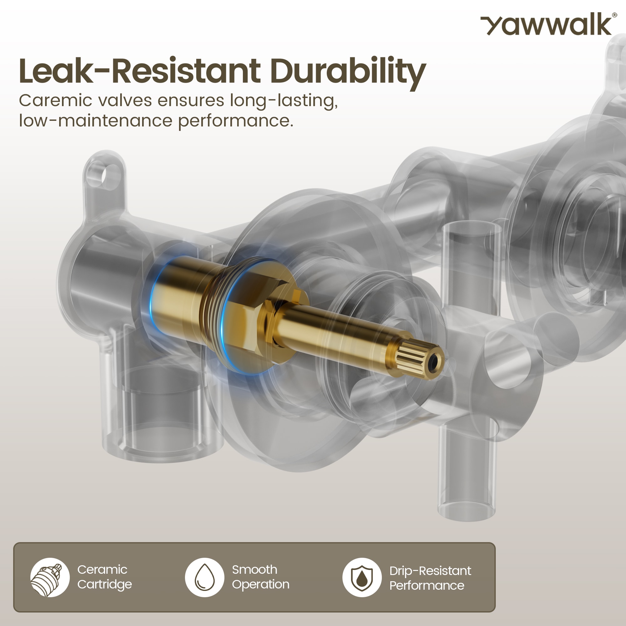 YAWWALK High Flow 2 Handle Wall Mount Bathtub Faucet for Soaking Tubs ...