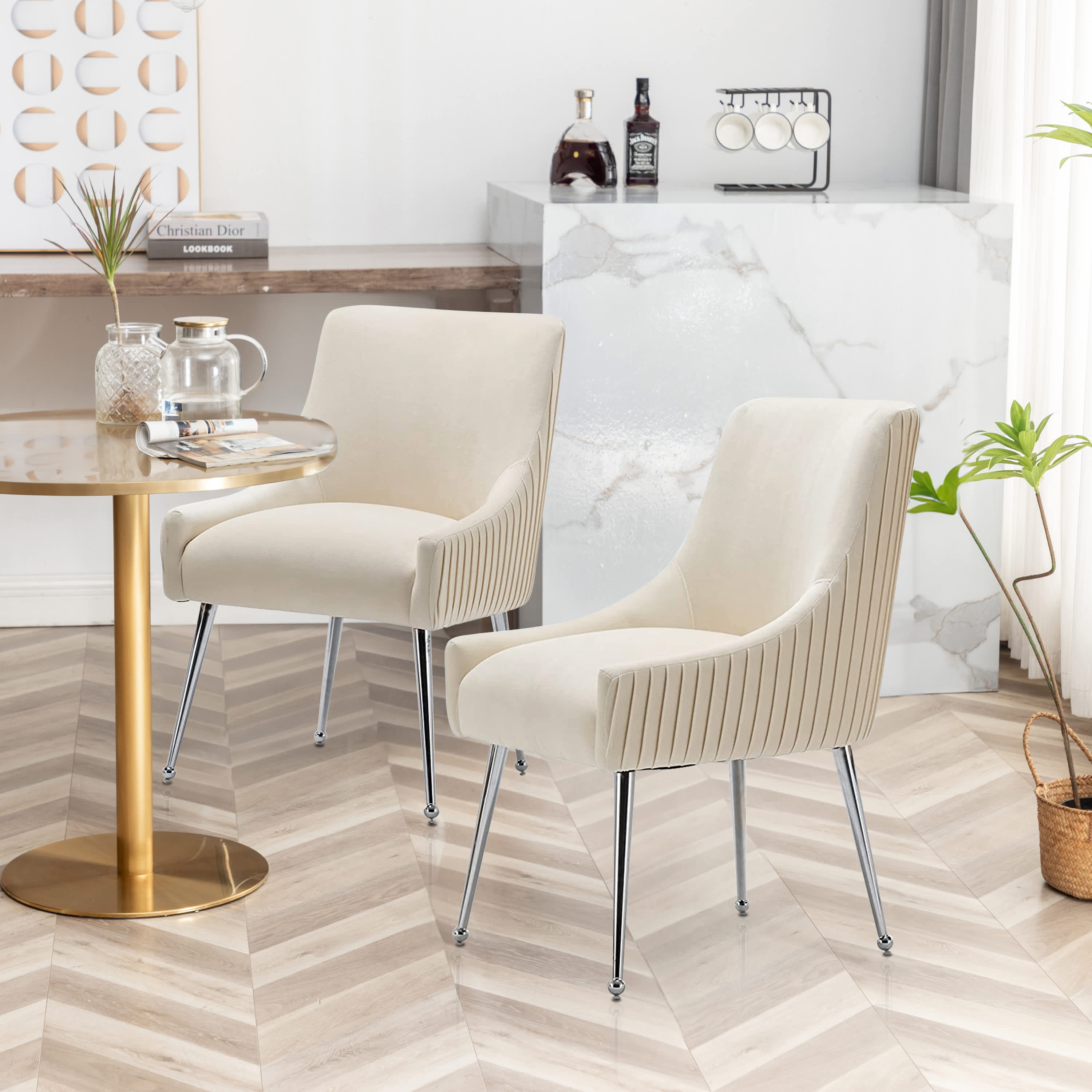 SEYNAR XY442-BEIGE-S2 Dining-Chairs - View #2