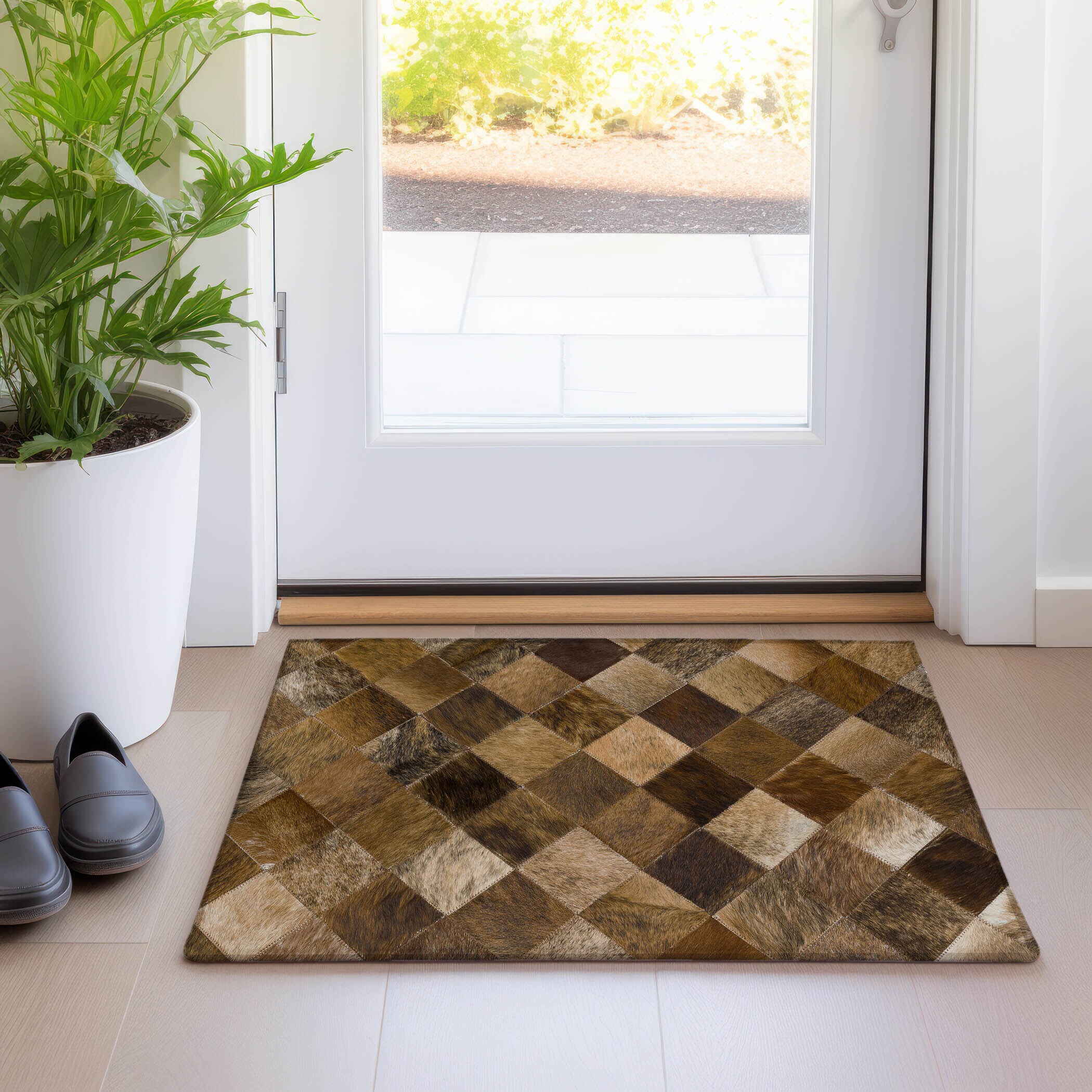 Addison Rugs AMF98BR20X30 Mayfield AMF98BR 2 x 3 (ft) Loomed Polyester Brown Rectangular Indoor Abstract Machine washable Area rug