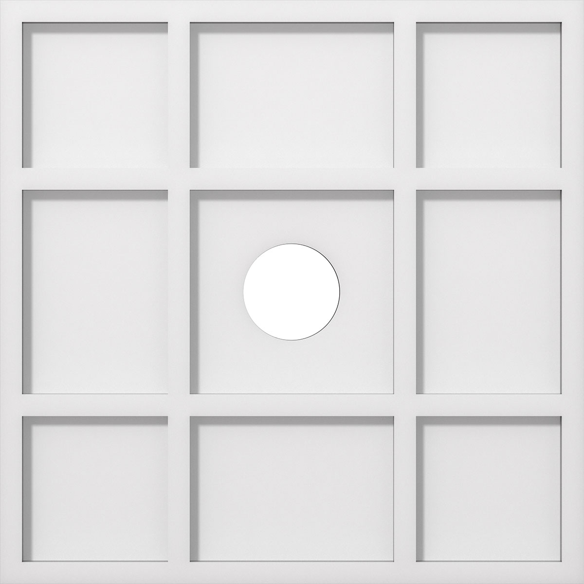 Ekena Millwork CMP18RK-03000 Rubik 18-in W x 18-in L Contemporary White PVC Whole Ceiling Medallion