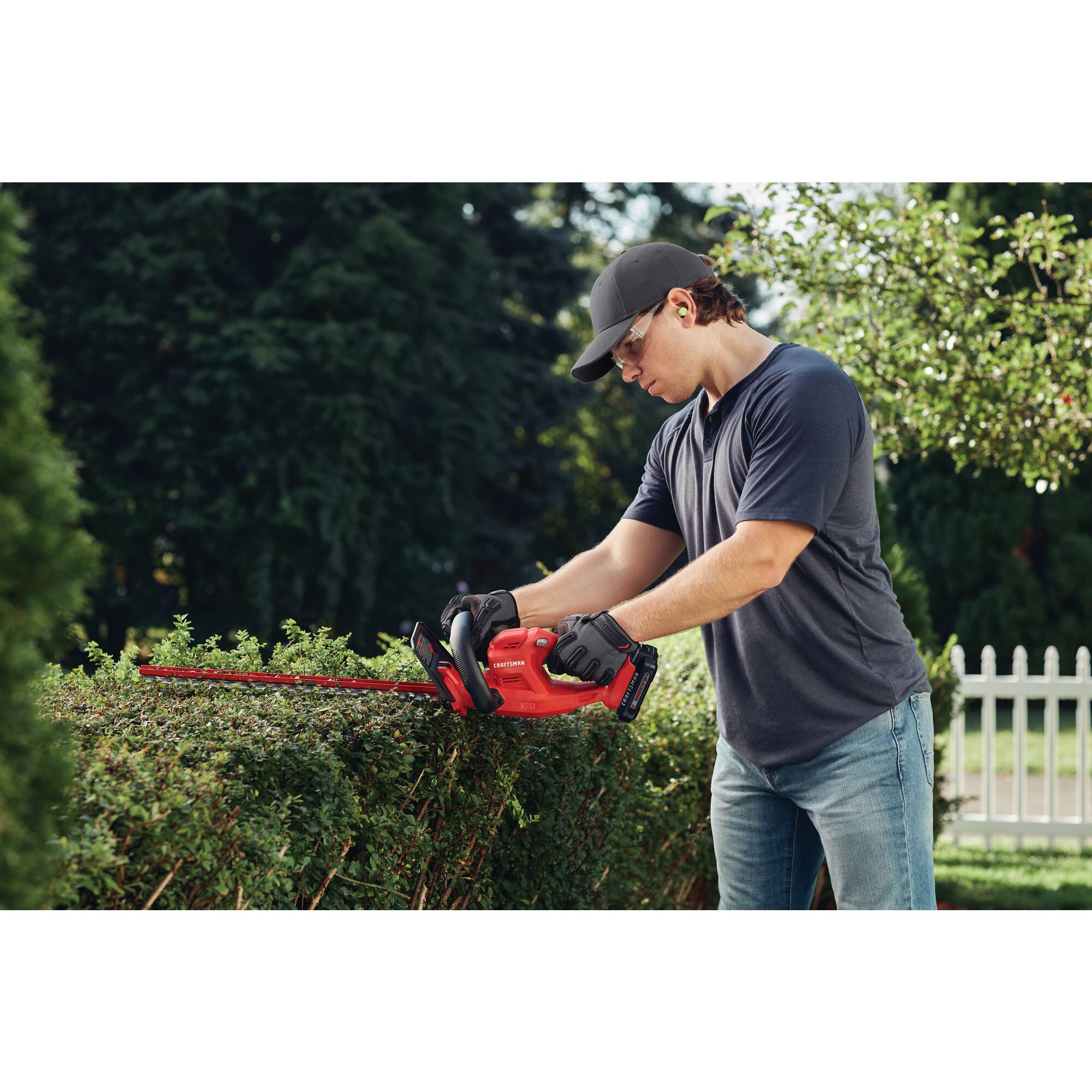 Hyper Tough 20V Max 22-inch Cordless Hedge Trimmer,Dual-action Blade