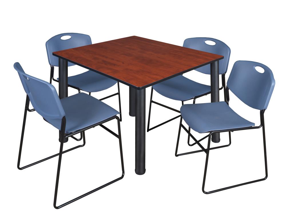 Regency TB4848CHBPBK44BE Breakroom Red 4-Person Training Table (48-in W x 29-in H)