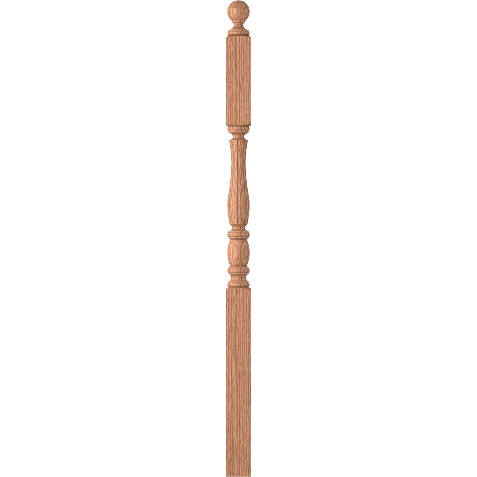 L.J. Smith Stair Systems LJF-3245BT-O LaSalle 3-in x 57.6875-in Unfinished Red oak Balcony Stair Newel Post