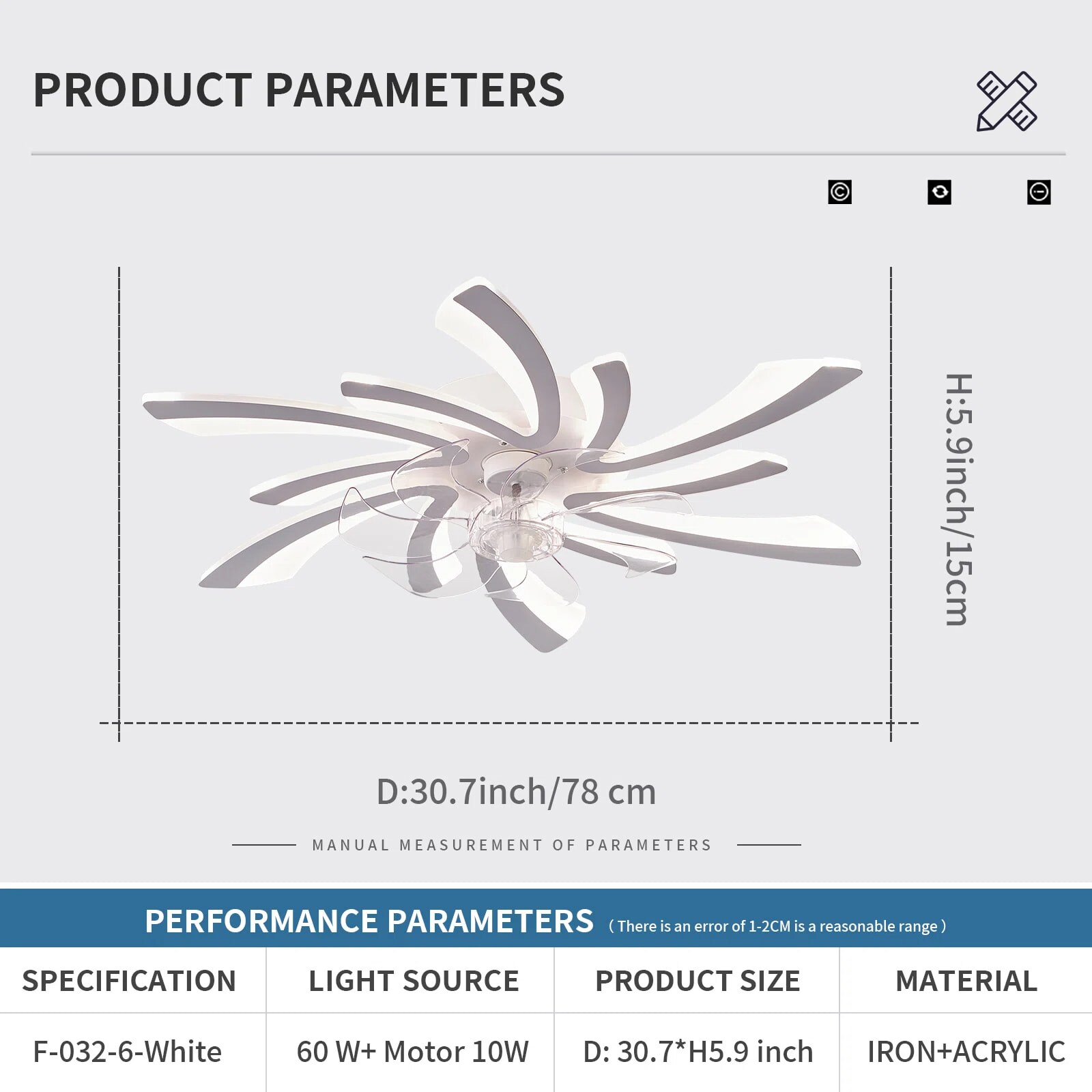 Yardreeze GHHCF032WH0407 Ceiling-Fans - View #6