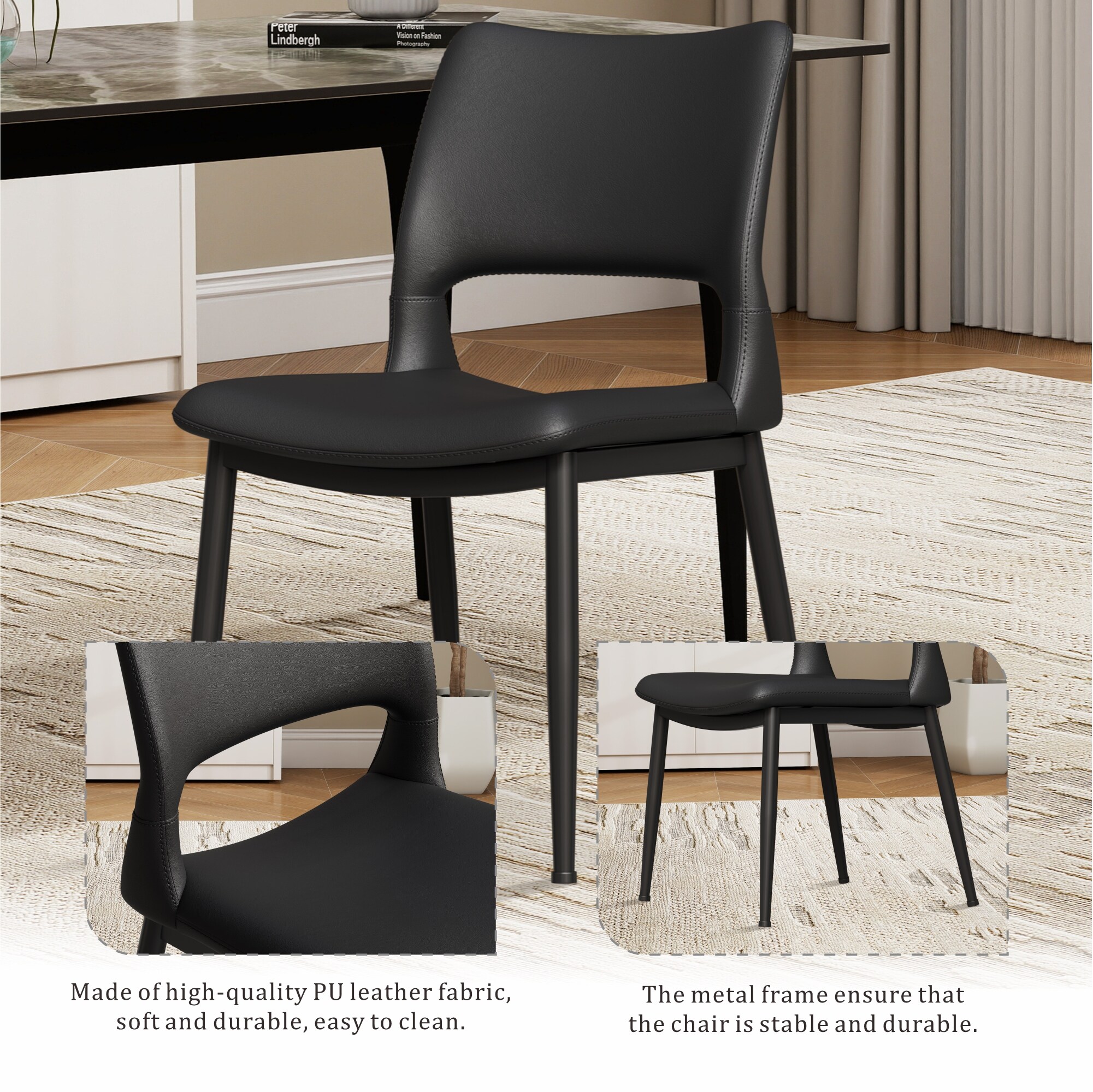 Hrinhom HC-D7019-BLACK Dining-Chairs - View #4