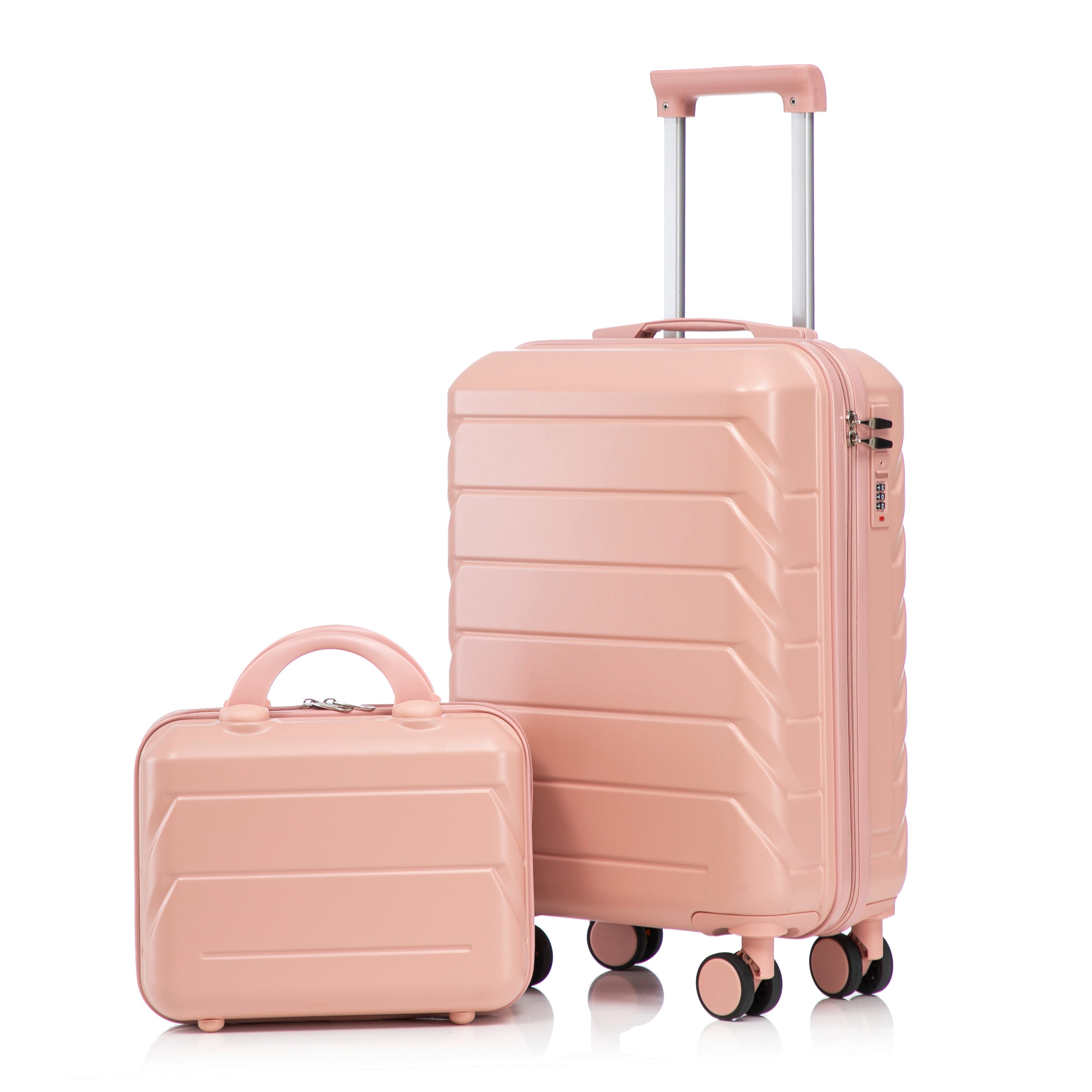 KTMBDW - 2 Piece Luggage Set Carry on Suitcase with ABS+PC hardshell Spinner Wheels and Combinati...
