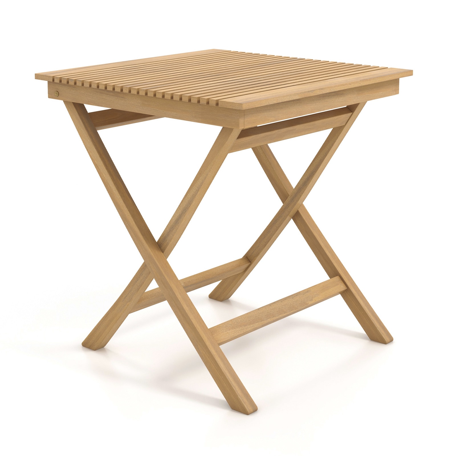 Forclover HYFAS69 Teak Patio Bistro Table Square Outdoor Bistro 27.5-in W x 27.5-in L