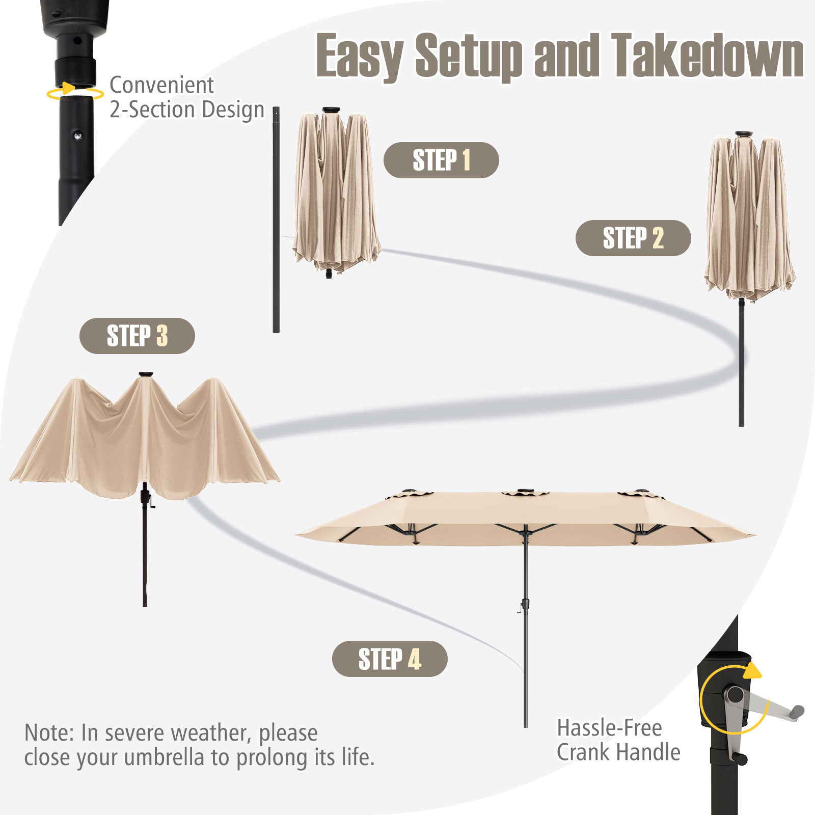 Volenca VOL-90PDW5 Beach-Umbrellas - View #4