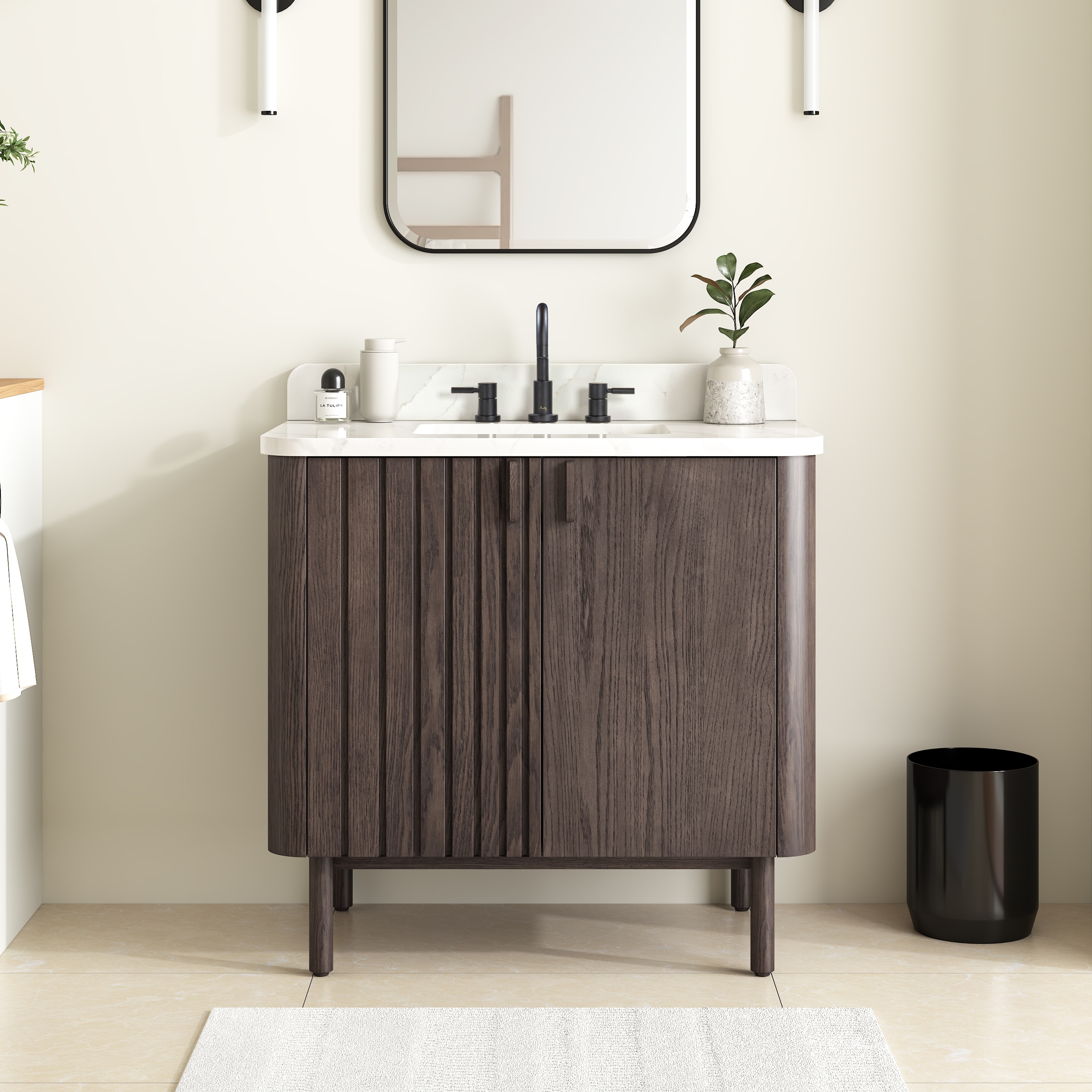 Blakely 36'' Dark Brown Oak Bathroom Vanity Base
