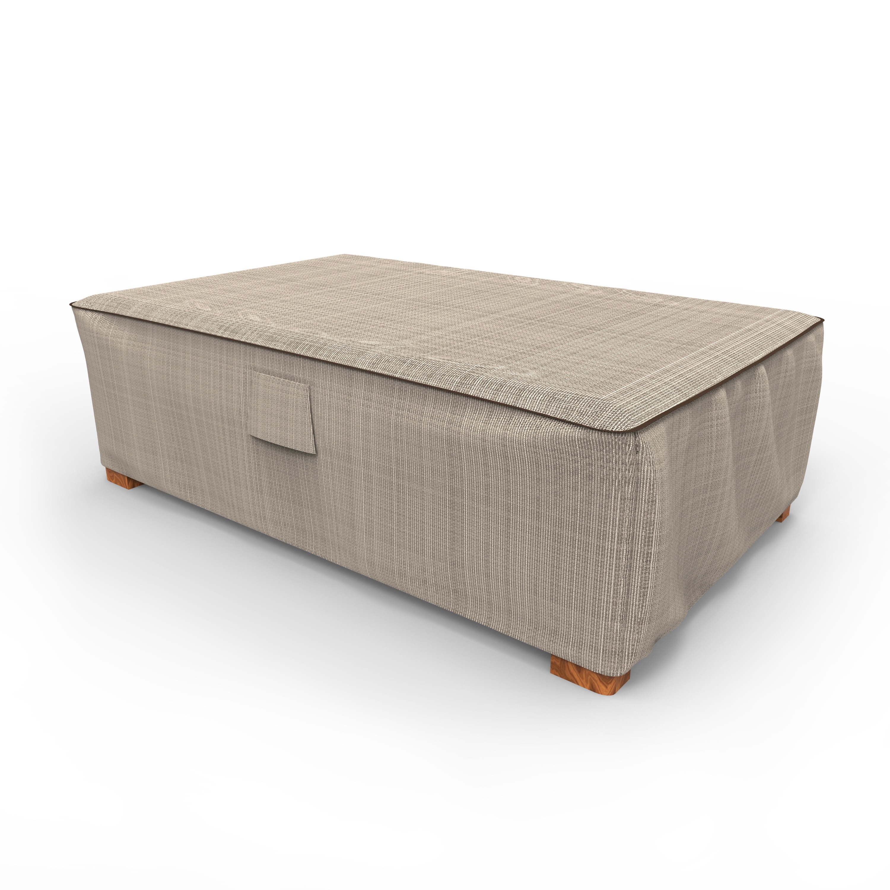Budge P5A36PMNW2 StormBlock#8482 Savanna Black and Ivory Polyester Patio Furniture Cover For Ottoman
