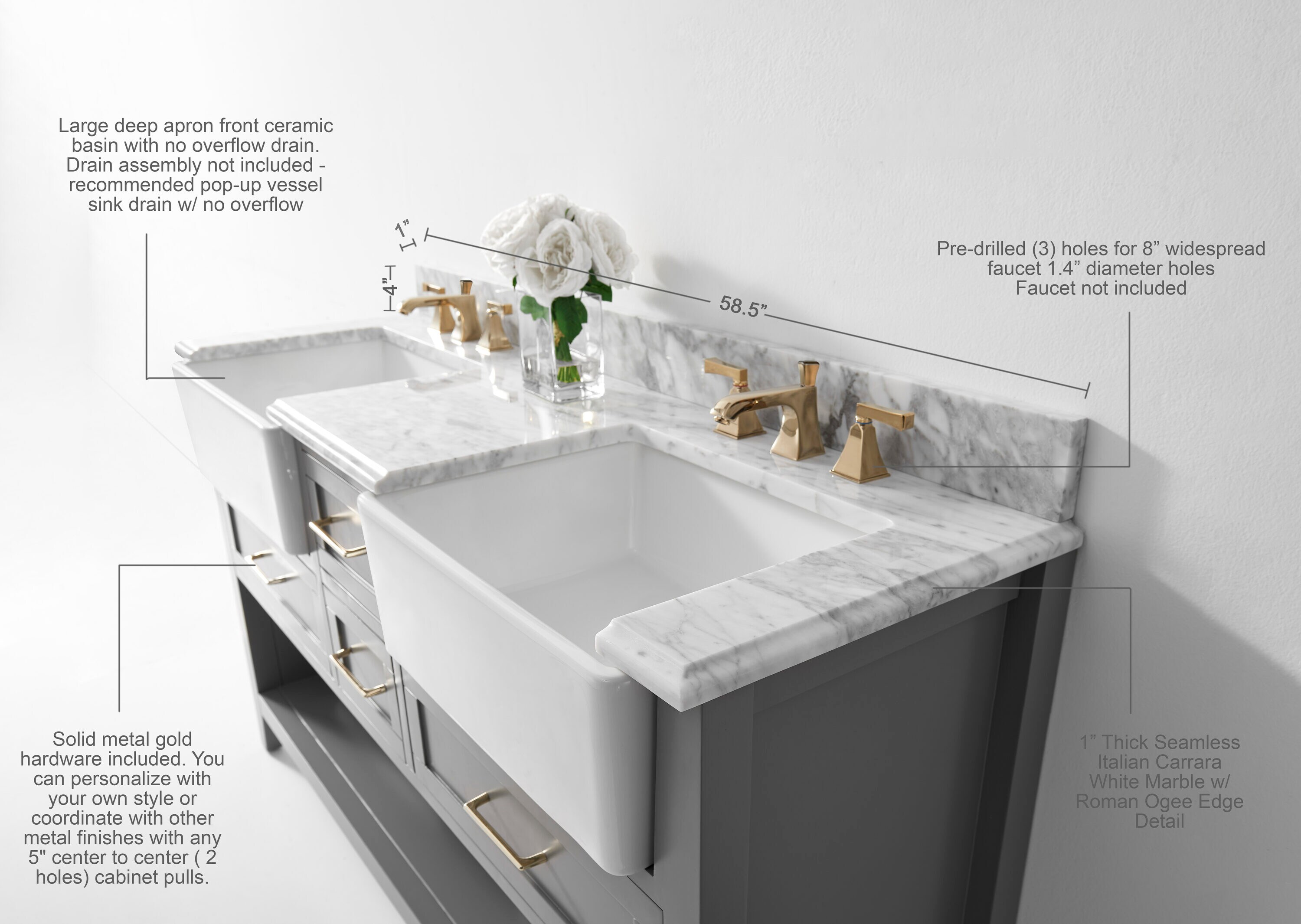 Ancerre Designs VTS-HAYLEY-60-SCG-CW Bath-Vanity-Combo - View #5