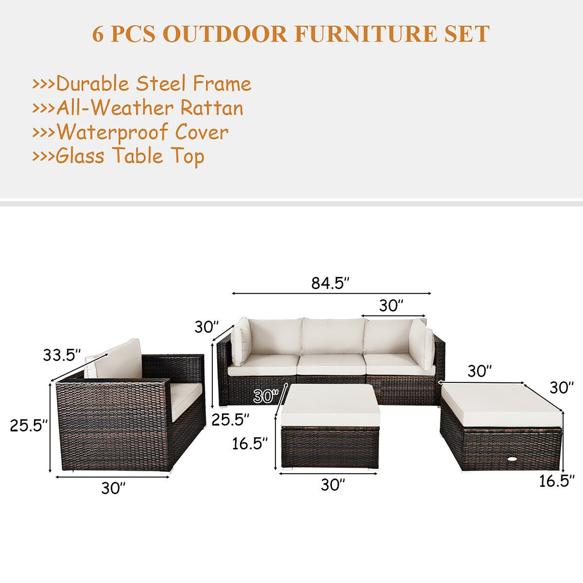 BABOOM BOM-7WH+-CO Patio-Conversation-Sets - View #3