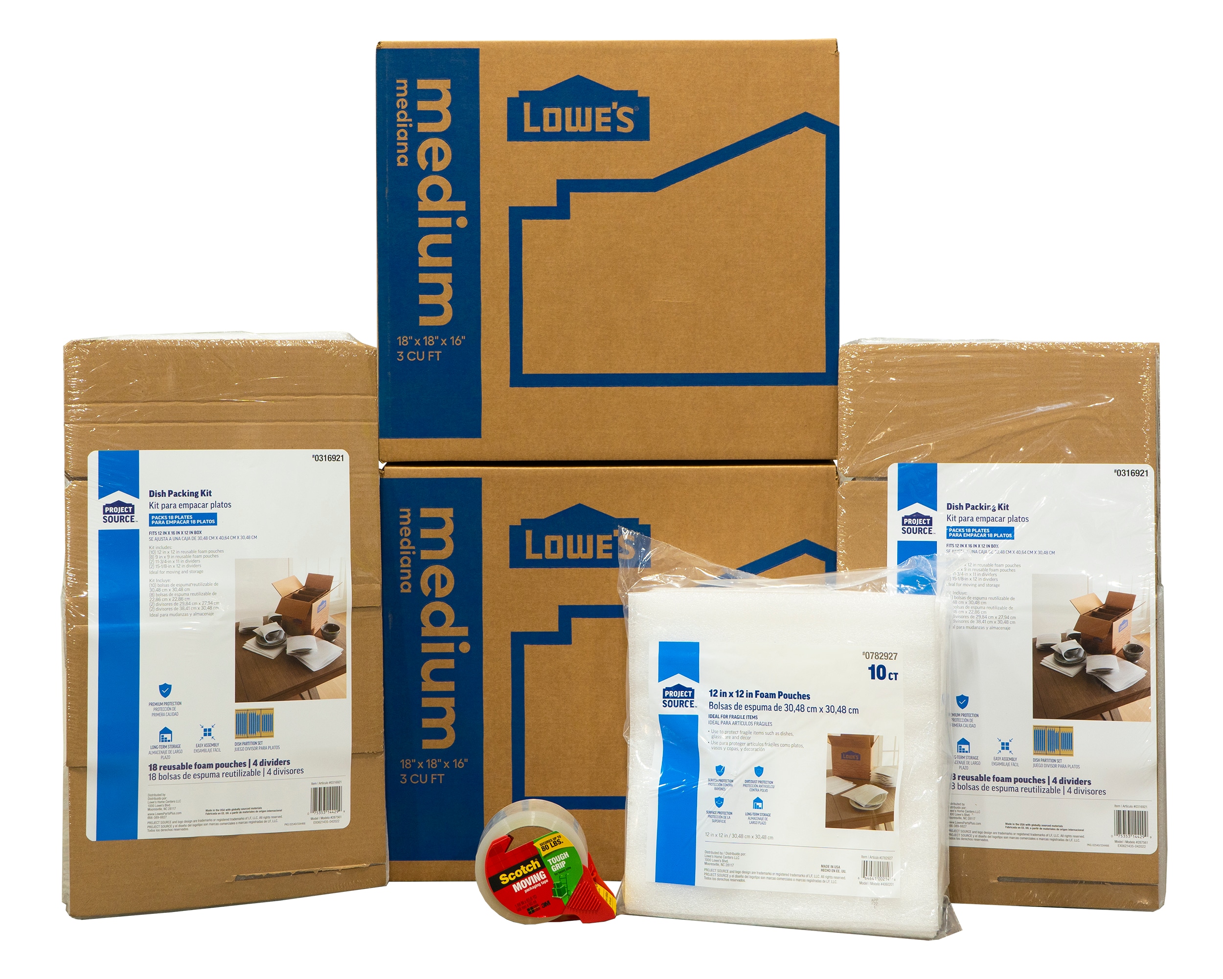 Lowe's 18-in W x 16-in H x 18-in D Classic Medium Cardboard Moving Box with Handle Holes | 1211260