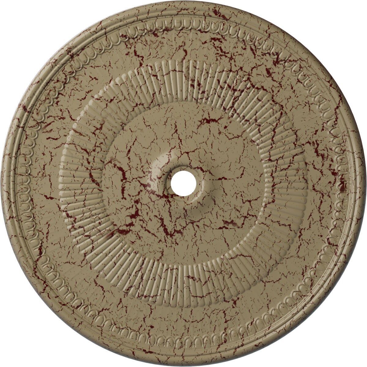 Ekena Millwork CM51NEGDC Nevio 51.125-in W x 51.125-in L Painted Gobi Desert Crackle Polyurethane Split Ceiling Medallion