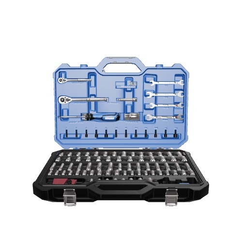 Kobalt 129-Piece Standard (SAE) and Metric Combination Polished Chrome Mechanics Tool Set Kobalt 129-Piece Standard (SAE) and Metric Combination Polished Chrome Mechanics Tool Set