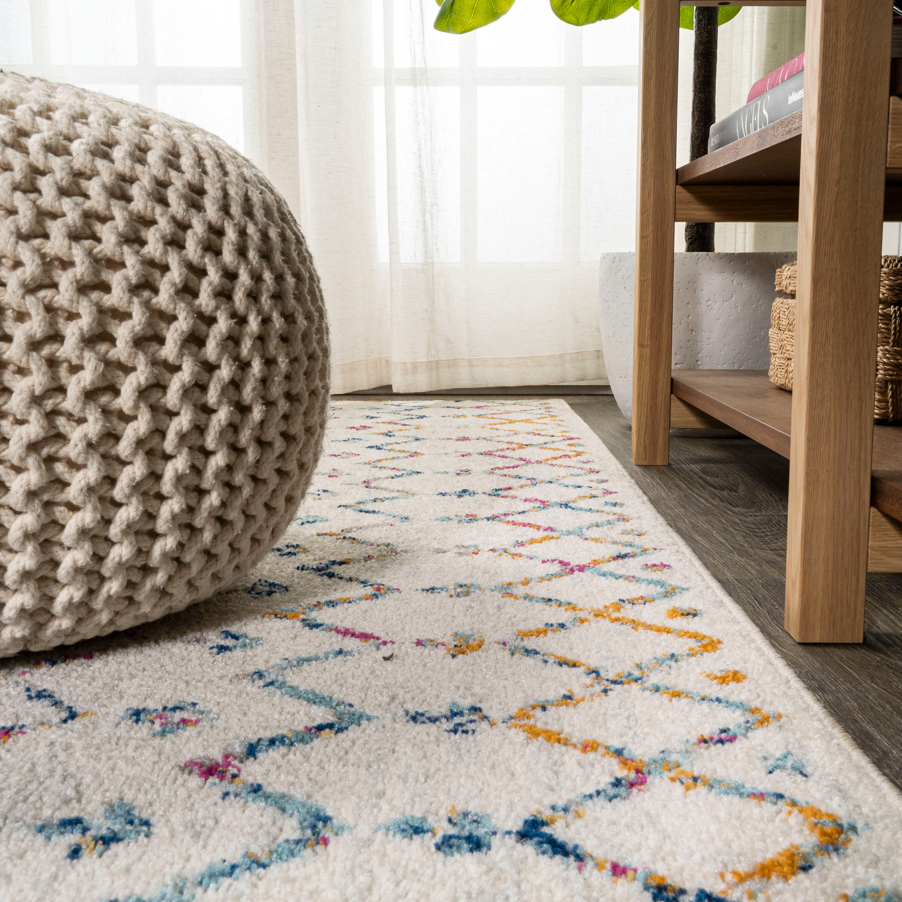 Light Gray Vinyl Floor Mat With Boho Design. North African Berber Art in  Beige and Gray. Tribal Moroccan Design. Kitchen Rug, Area Rug. 