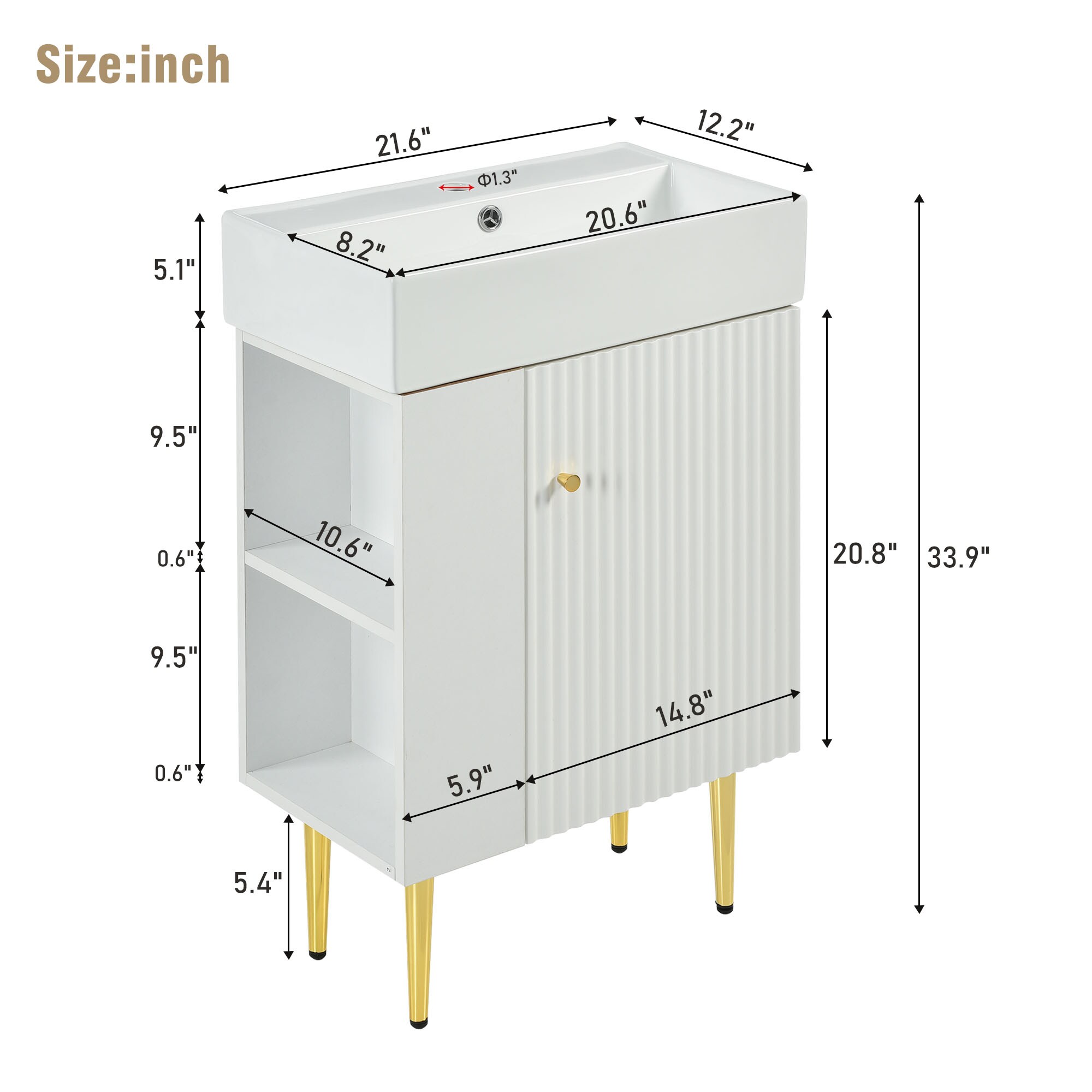 WELLFOR AMVS21-02L Bath-Vanity-Combo - View #2