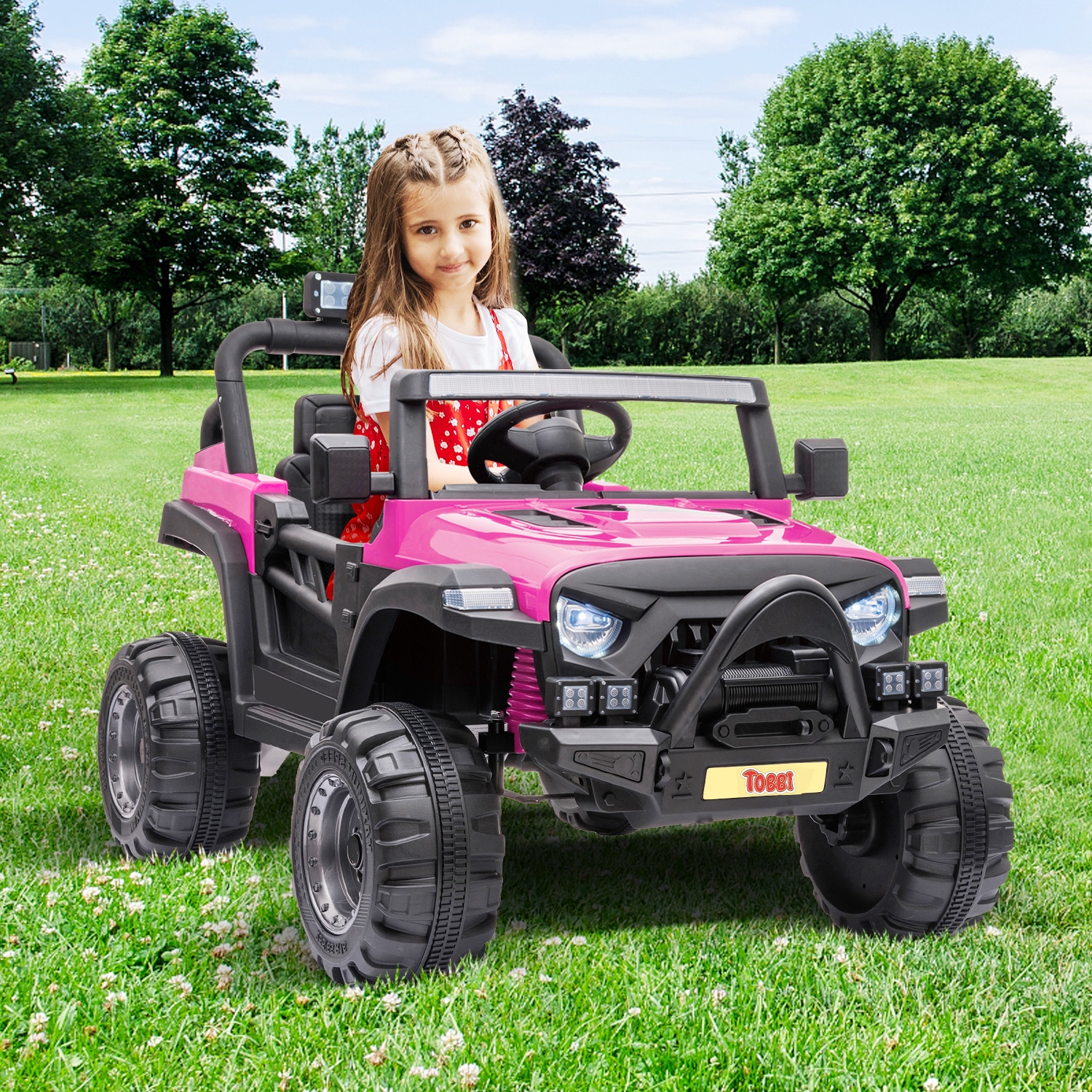 Ride on Car Red with Remote Control for 2~6 Years Kids Children, Girl Ride  on Cars Toy Single Seat Electric Battery Powered with MP3 Player Music USB
