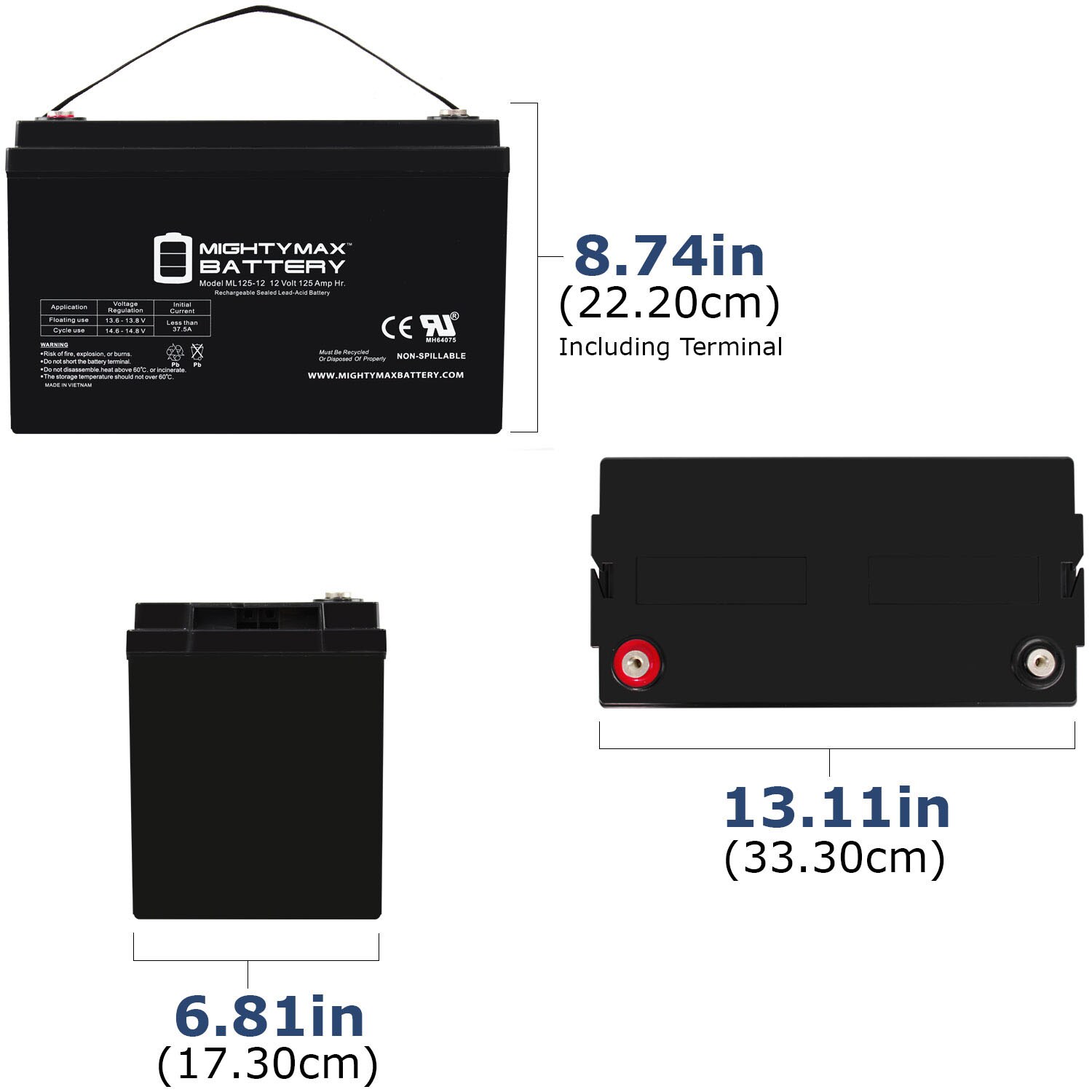Mighty Max Battery ML125-123 Device-Replacement-Batteries - View #3