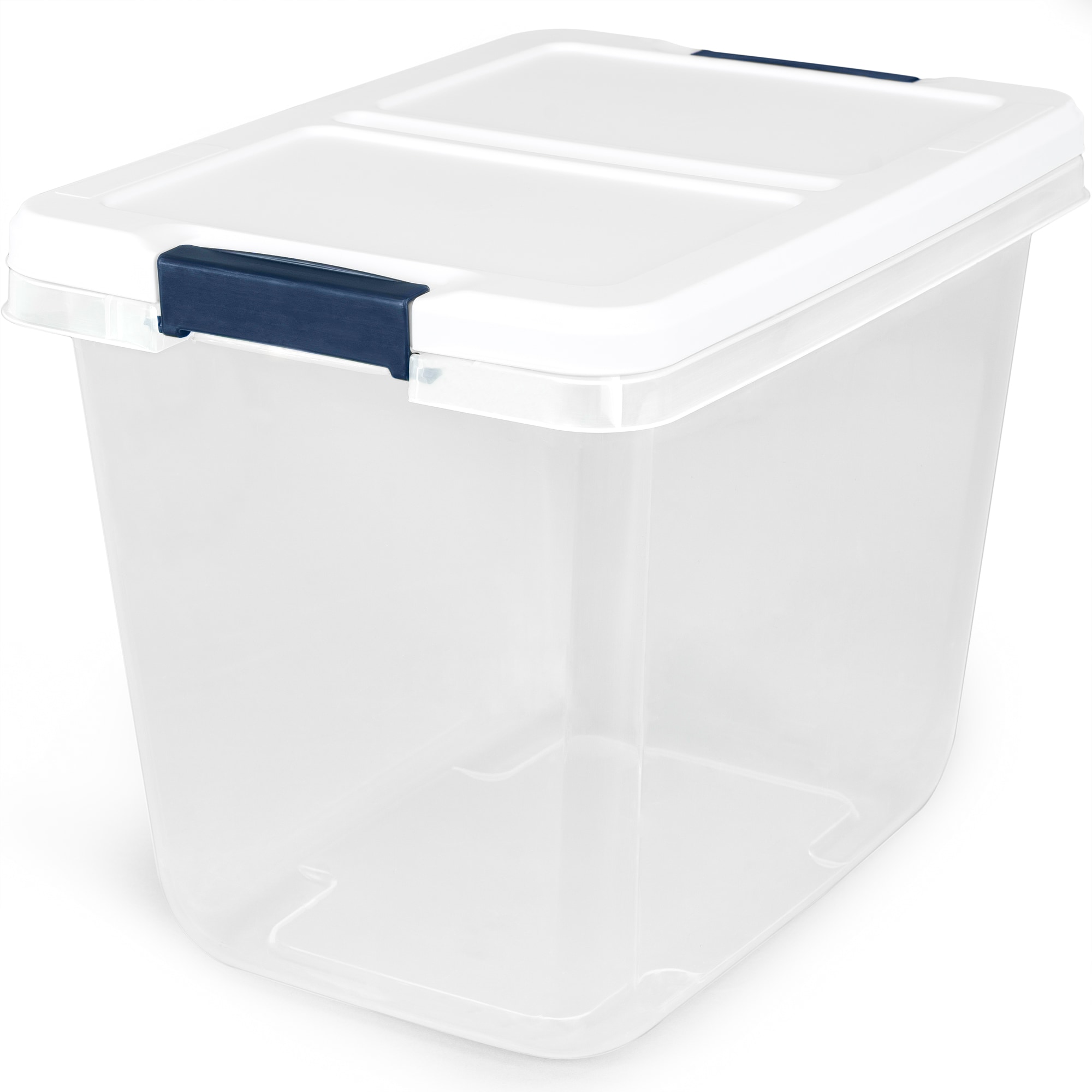 Project Source Medium 7.25-Gallons (29-Quart) Clear, White Tote with  Latching Lid in the Plastic Storage Containers department at