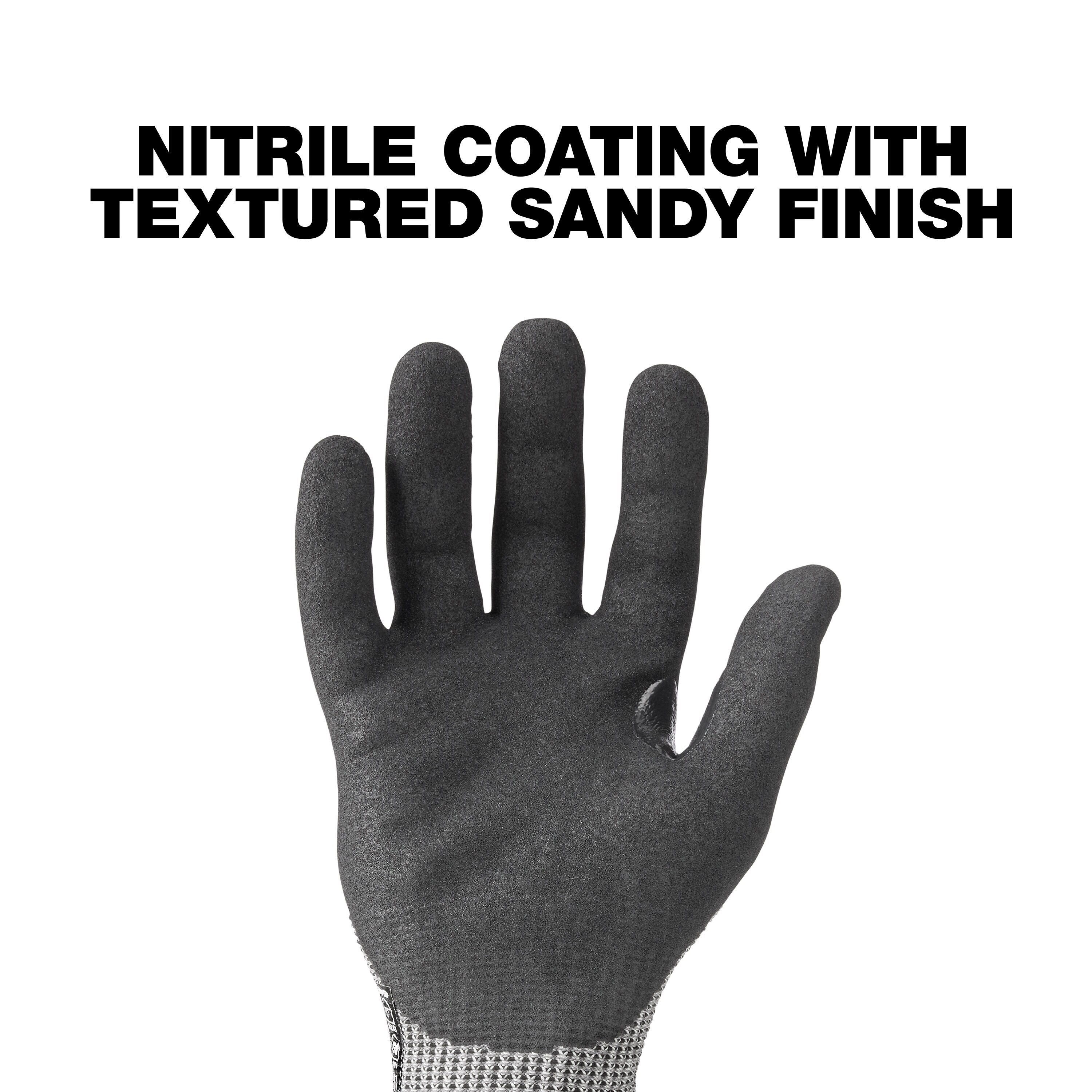 Large TruForce Nitrile Coated Work Gloves - Gray/Black