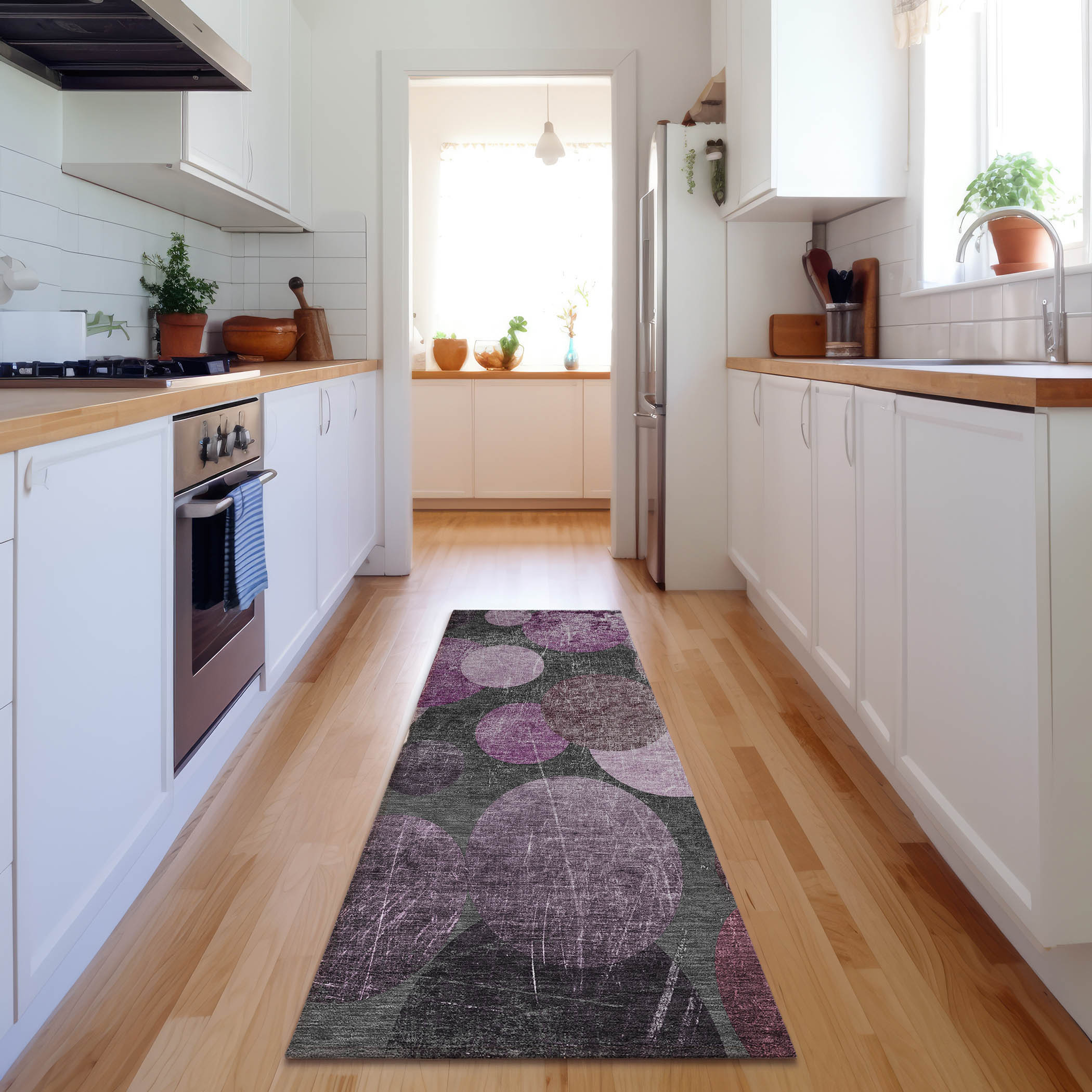 Addison Rugs AMF557TE8RO Mayfield AMF557TE 8 x 8 (ft) Loomed Polyester Teal Round Indoor Geometric Machine washable Area rug