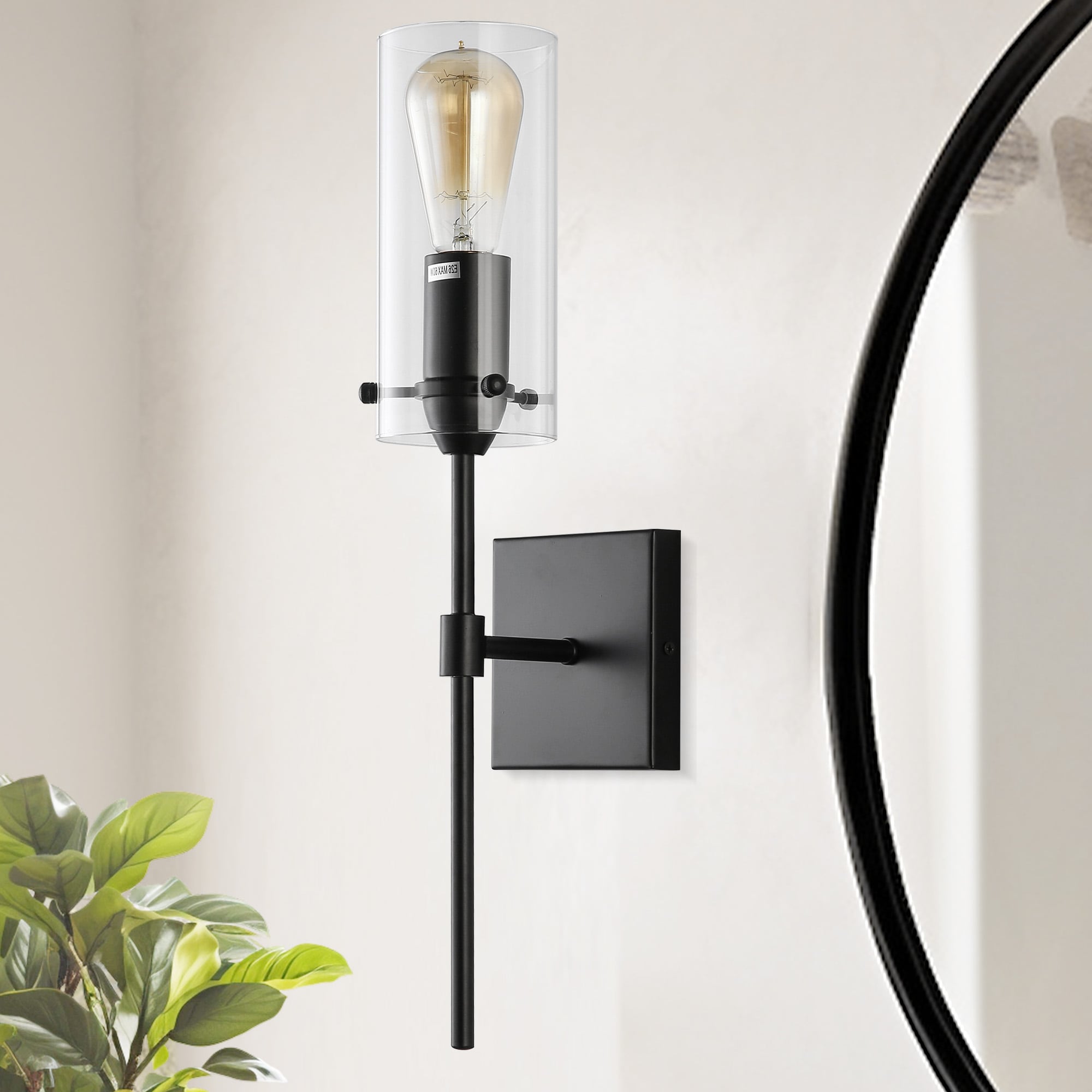 YANSUN LA-NB07701ABL-11 3.5-in 1 -Light Black Industrial Vanity light