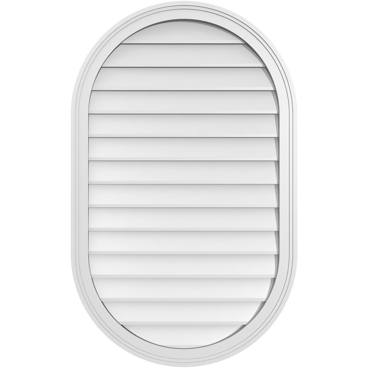Ekena Millwork GVPVR26X4202SN 26-Inches x 42-Inches Off-white Oval PVC Gable Louver Vent