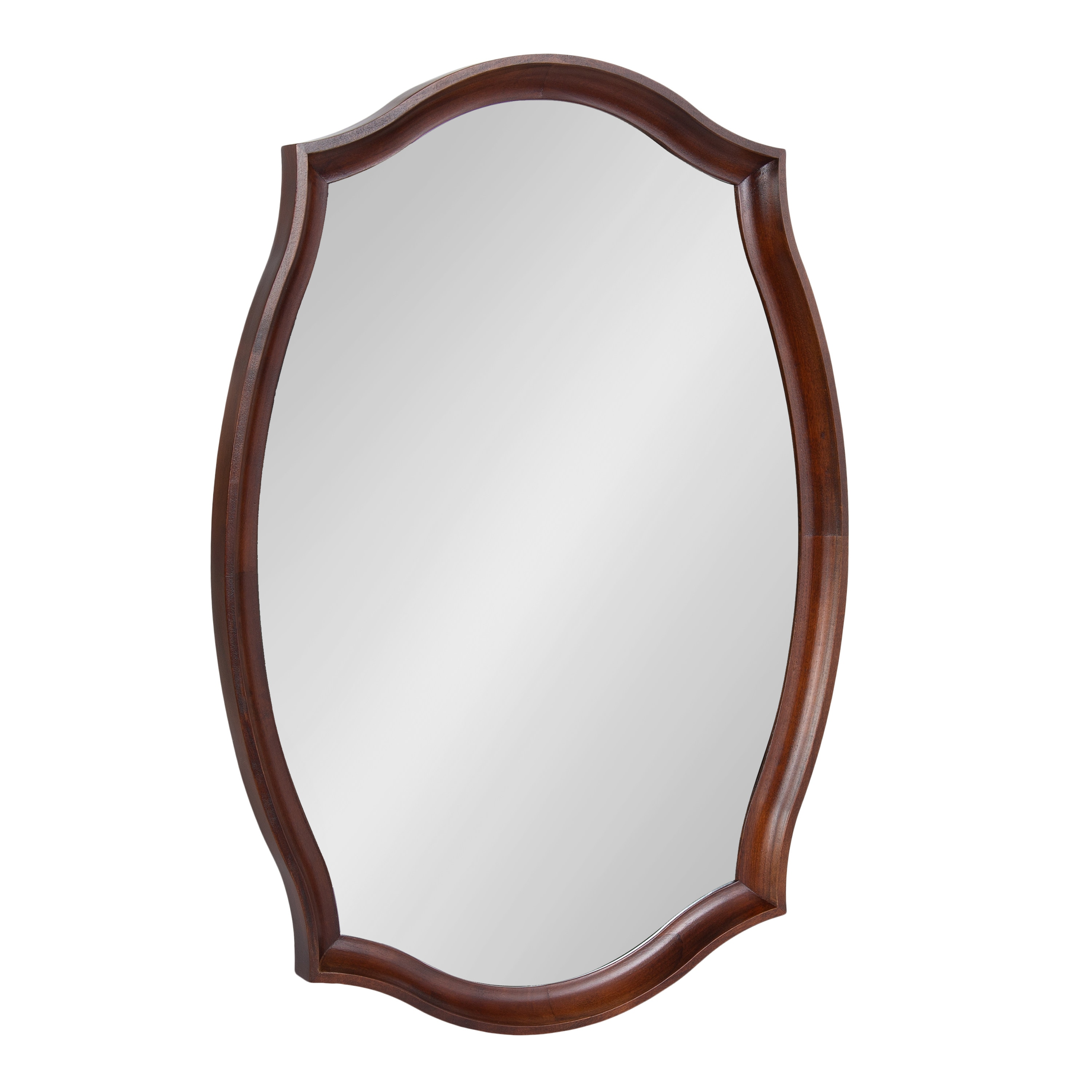 Kate and Laurel 225194 Hatherleig 24.00-in W x 34-in H Sunburst Walnut Brown Framed Wall Mirror